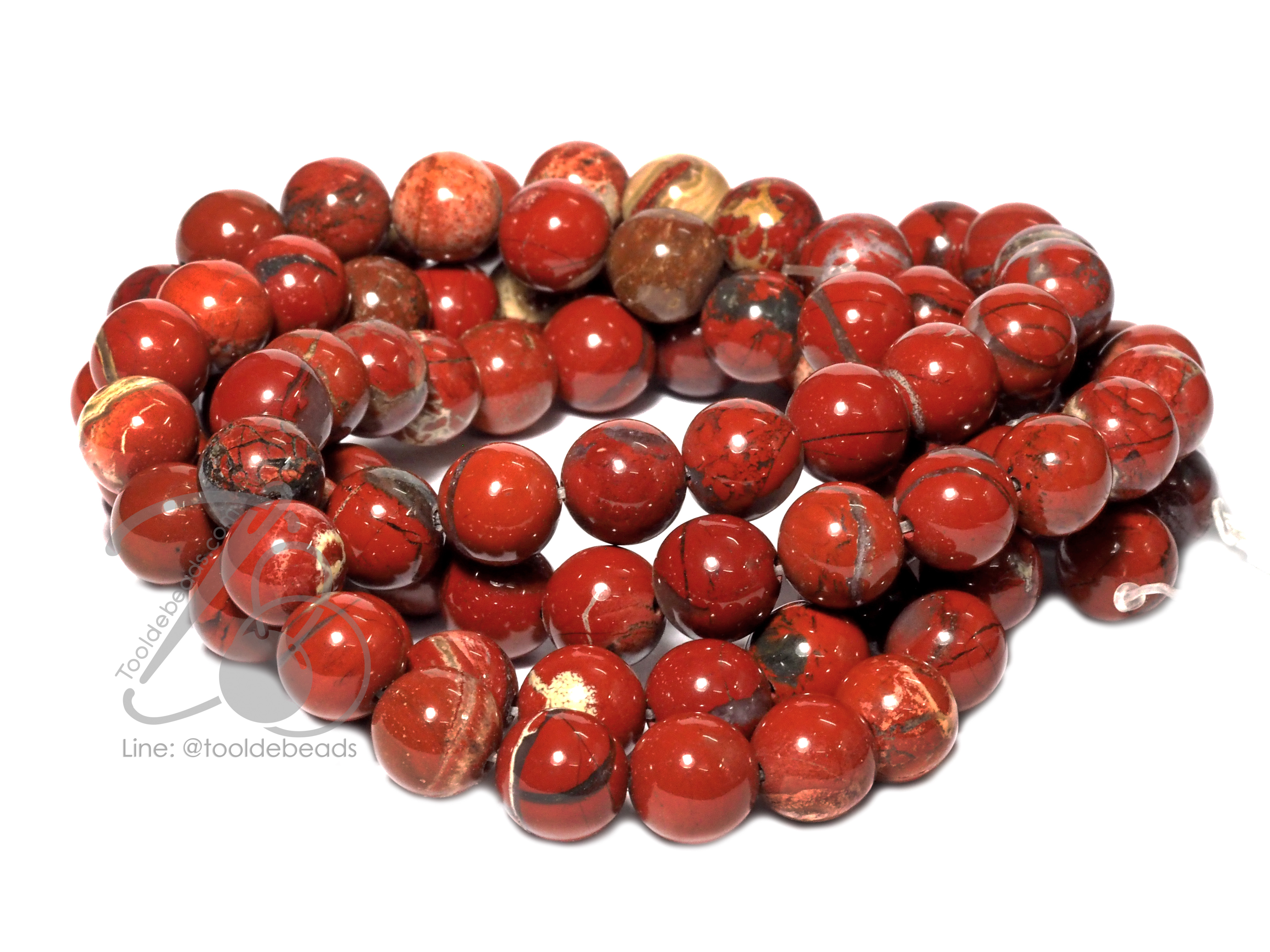 หิน red jasper 8มม. (47 เม็ด) SKU-01263