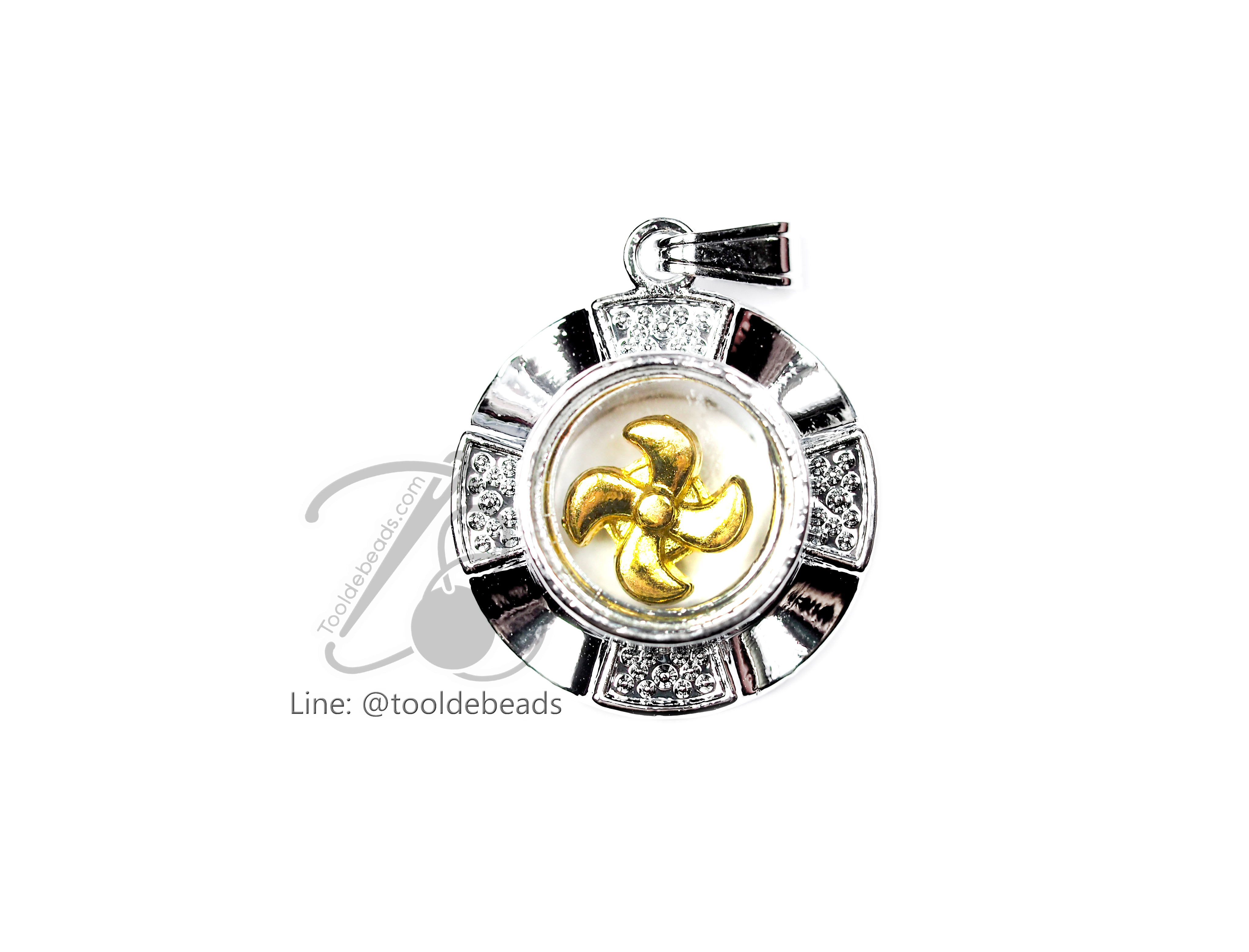 จี้เหล็ก 267 ลายกังหัน สีเงิน (1 ชิ้น) SKU-00731