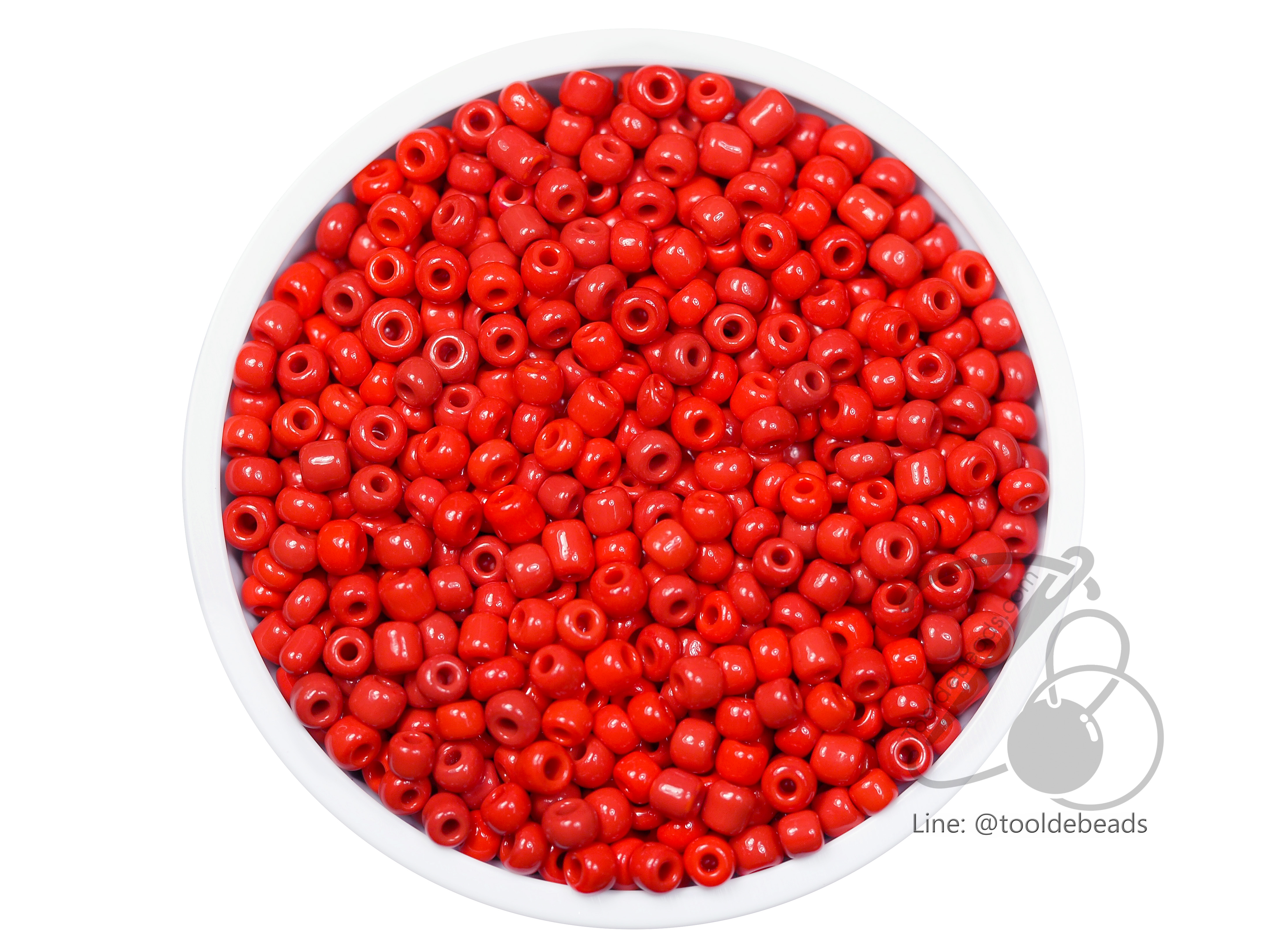ลูกปัดเม็ดทราย 8/0 โทนด้าน สีแดง (450 กรัม) SKU-03964