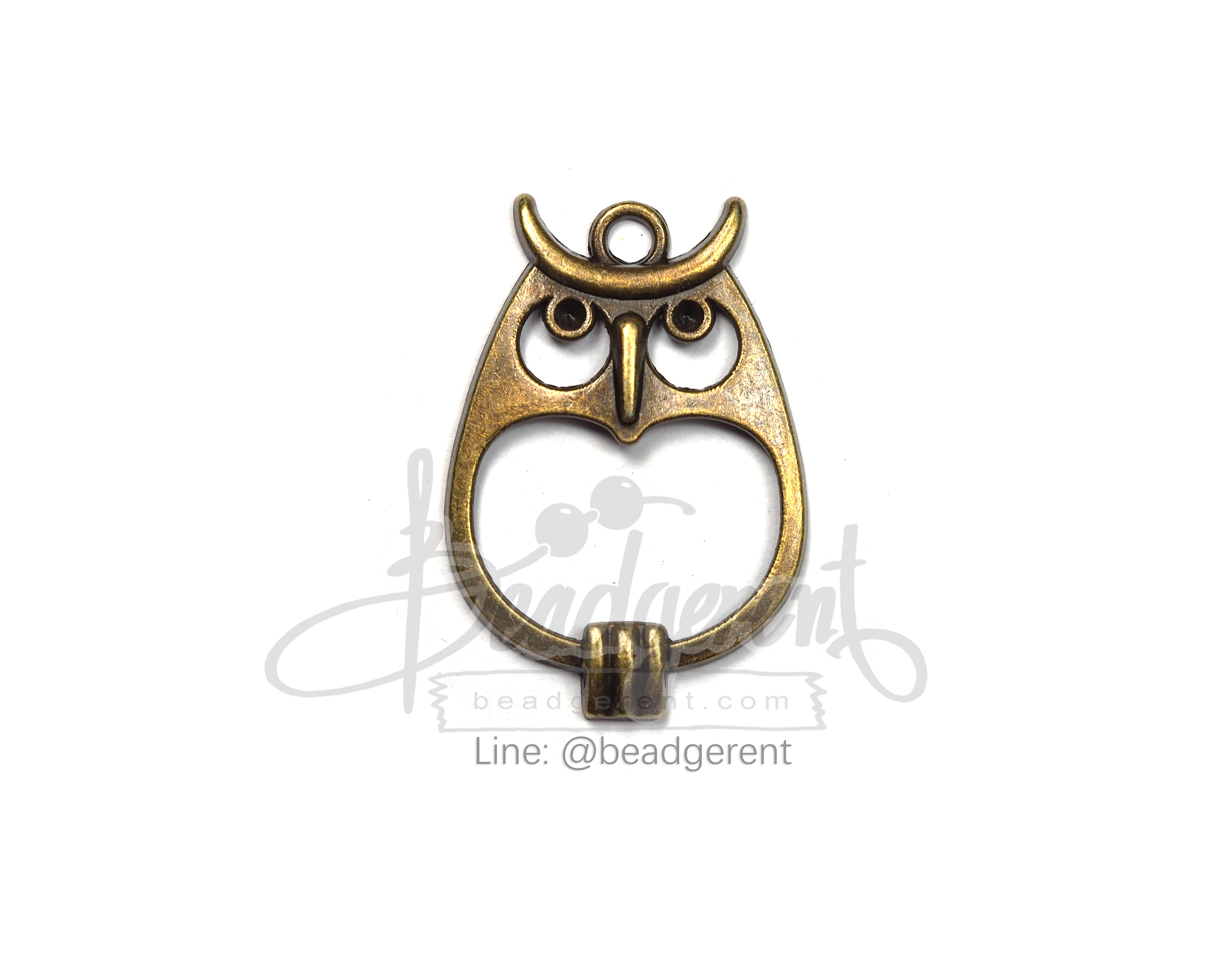 จี้เหล็ก 80 33มม. ลายนกฮูก สีสนิม (1 ชิ้น) SKU-00924