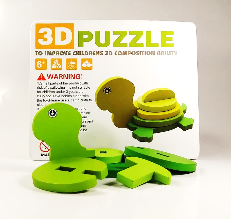 จิ๊กซอว์ไม้พร้อมส่ง 3D รูปสัตว์หลายแบบ สีสันสดใส