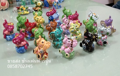 PP1283-ช้างนั่งเล็ก เพ้นท์