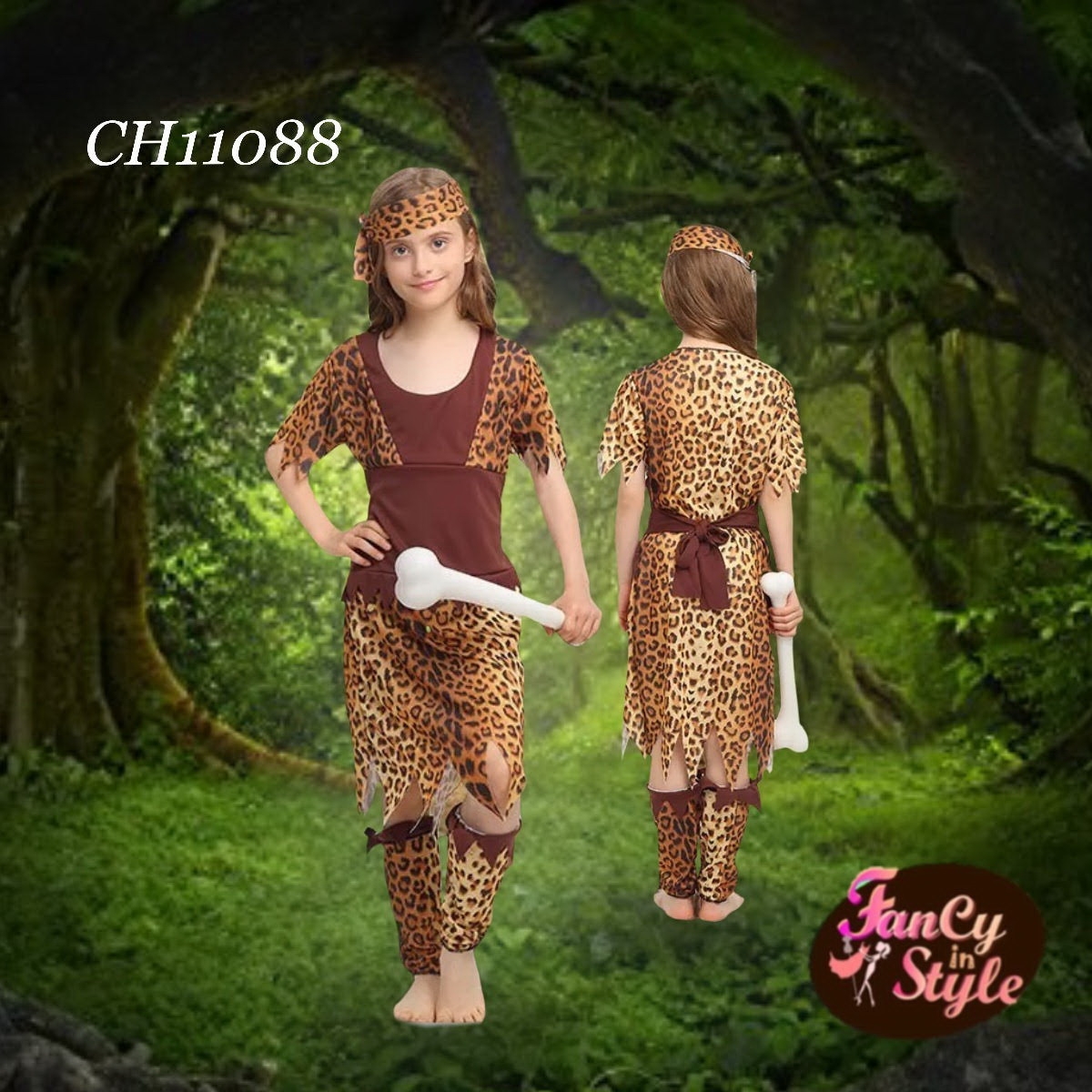 Children Costume/ชุดแฟนซีสำหรับคุณหนู/Cavegirl Costume/ชุดแฟนซีมนุษย์หิน/มนุษย์ถ้ำสำหรับผู้หญิง