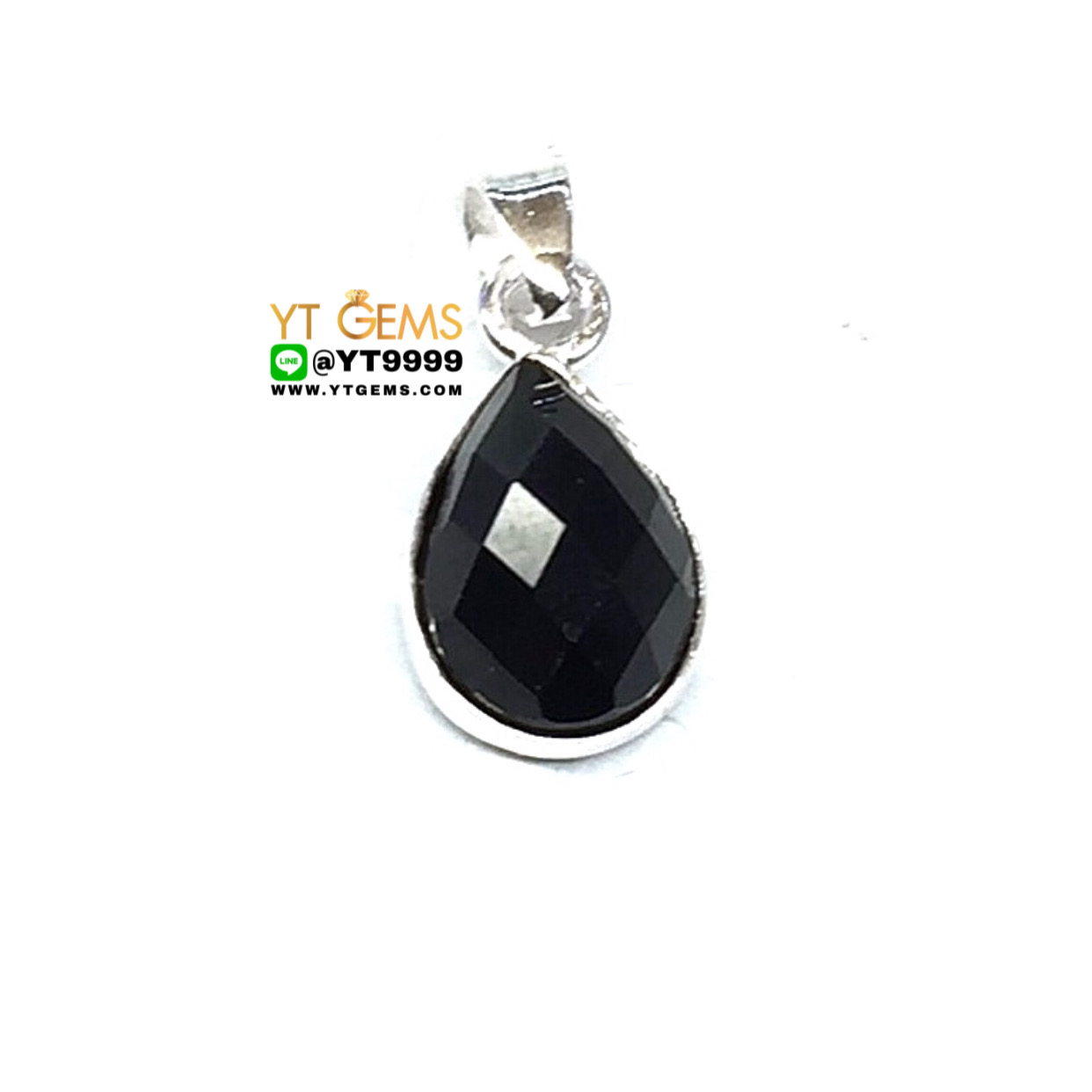 จี้หยดน้ำ จี้นิล จี้เงินแท้ 92.5% ประดับ พลอยนิลแท้ YTG-9545 YTGEMS