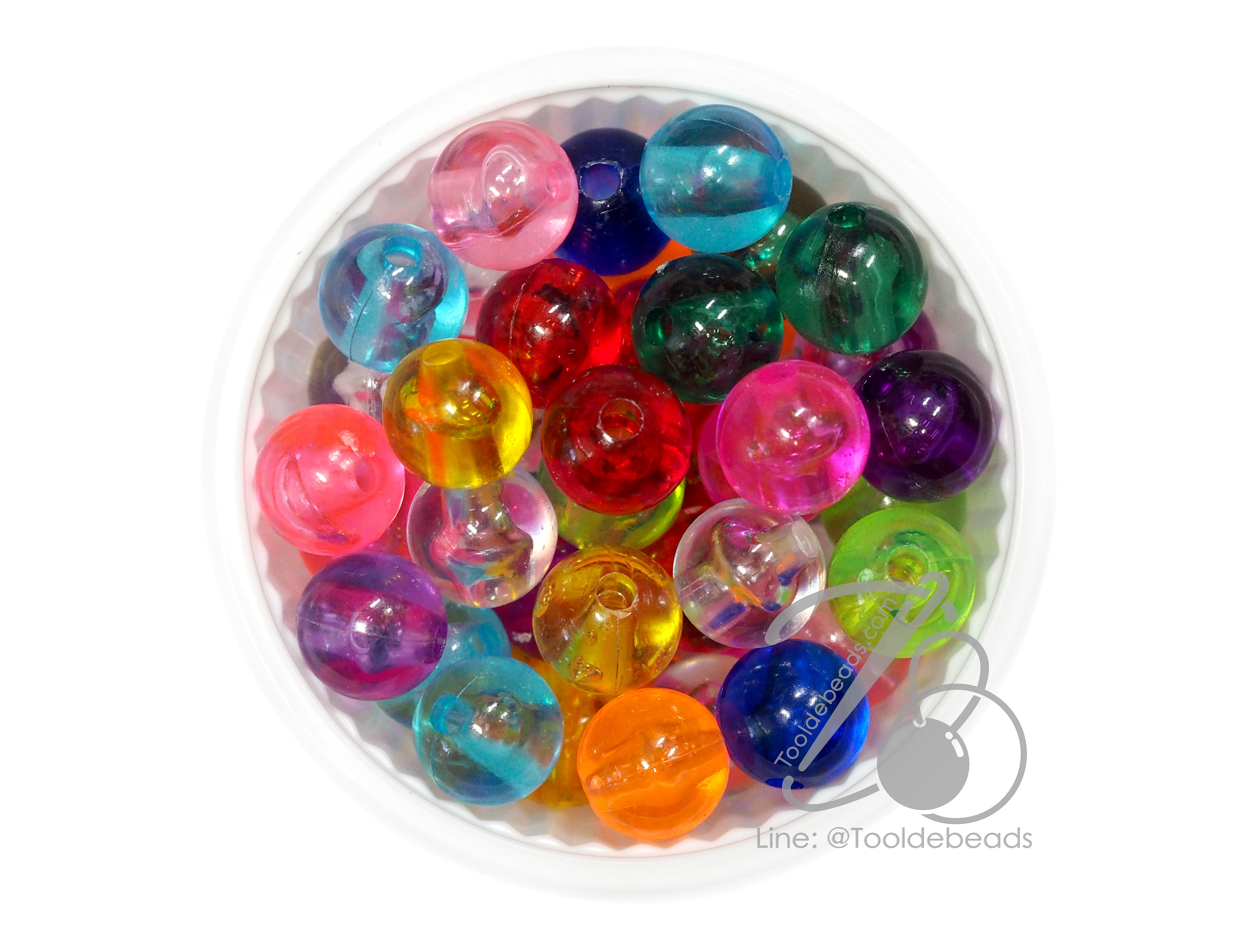 ลูกปัดกิโล ตราเสือ 10มม. สีผสม (15กรัม) SKU-14974