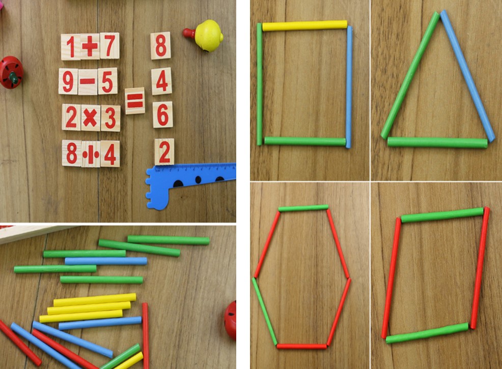 บล็อกไม้คณิตศาสตร์เพื่อการเรียนรู้พร้อมส่งMathematical Intelligence stick