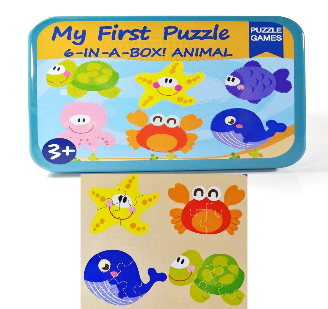 จิ๊กซอว์ไม้พร้อมส่ง หลากหลายแบบ สีสันสดใสแบบเล่นได้แบบ 6 IN 1