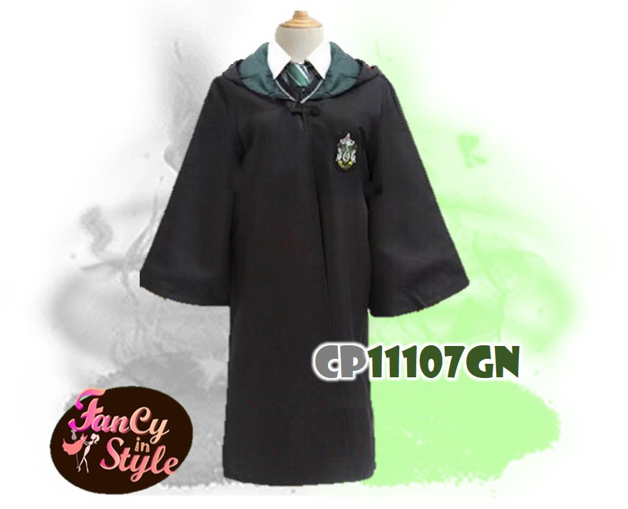 Fairy tale/Disney /Cartoon/Game costume/Harry Potter Costume Full Set for men/Slytherin House Uniform Costume Full Set for men/ชุดแฟนซีพ่อมดบ้านสริธธิรินแบบครบเซ็ต 6 ชิ้น