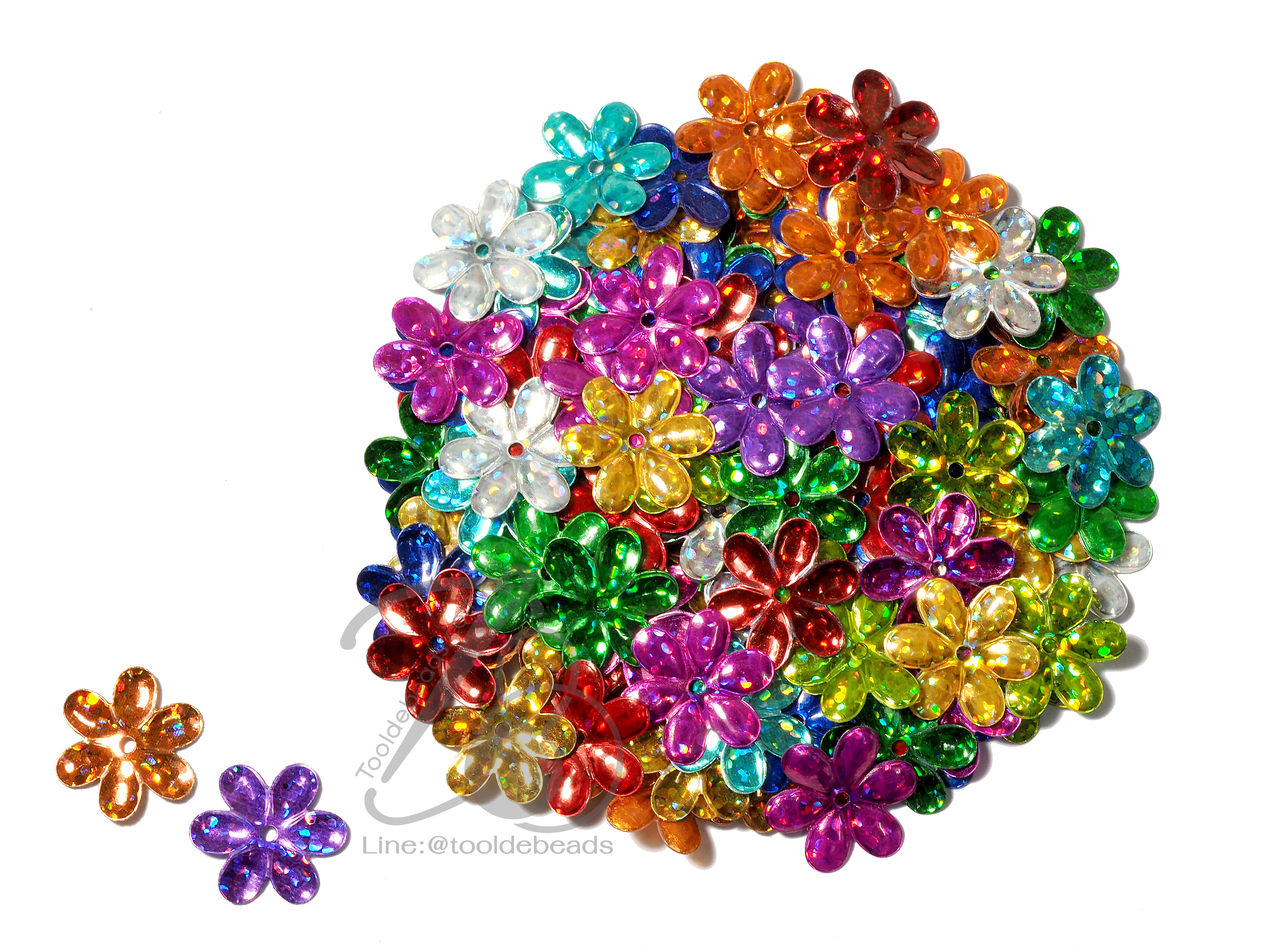 เลื่อมดอกไม้ดิสโก้ 15มม. (500 กรัม) SKU-07130