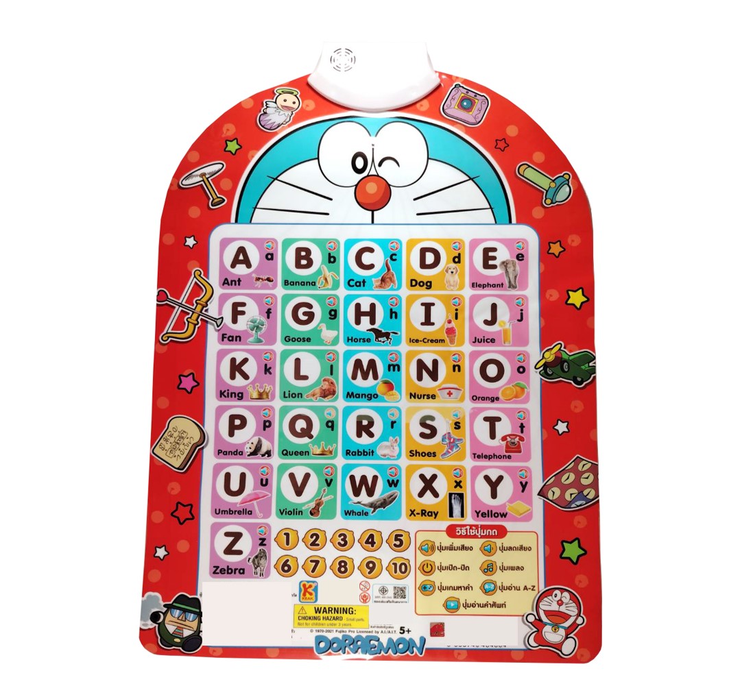 แผ่นการเรียนรู้โดเรมอน ABC ตัวเลข ภาษาต่างประเทศ Sheet ABC Fun With English Doraemon พร้อมส่ง