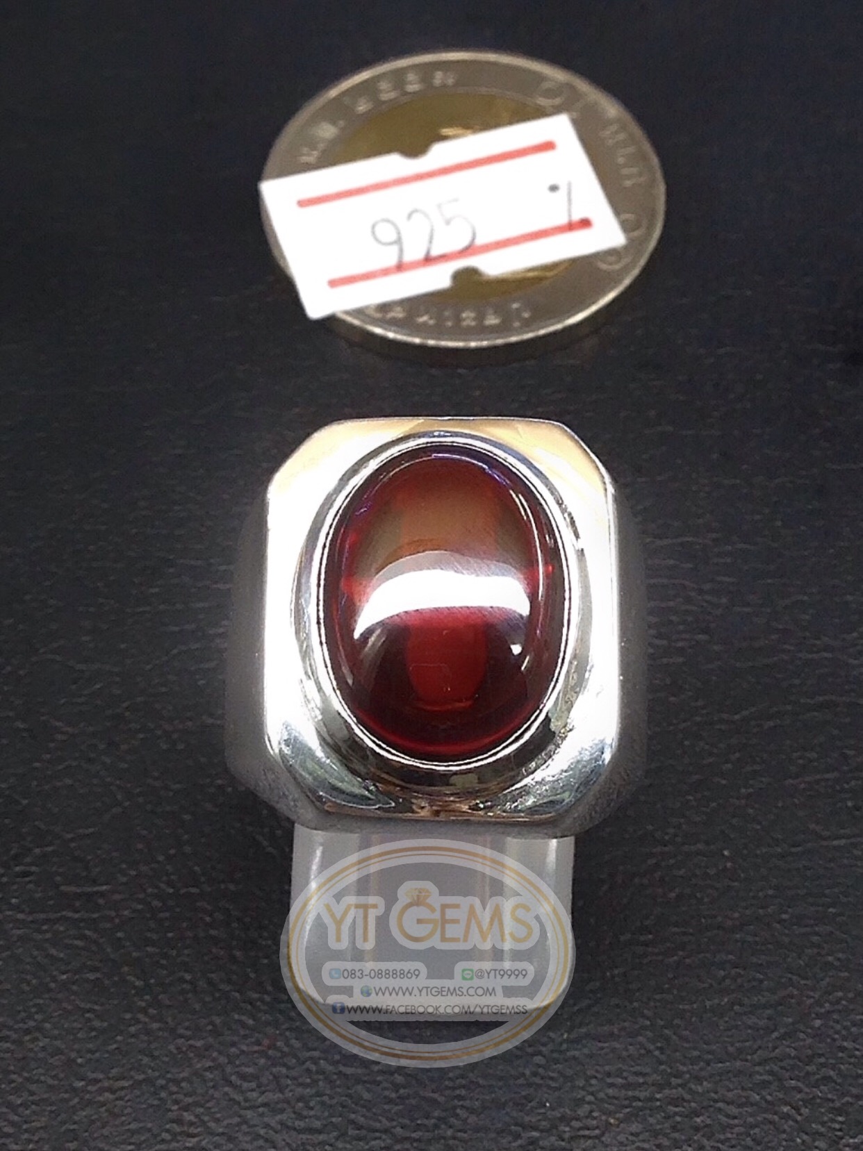 แหวนเงินแท้92.5% พลอยโกเมน(cz) YTG-5673 YTGEMS