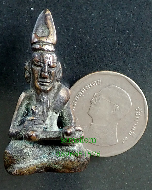 อาจารย์เจ๊ก วัดเขาแดงตะวันตก รูปหล่อฤาษี เนื้อทองผสม ขนาด 1.5 นิ้ว สวย สมบูรณ์