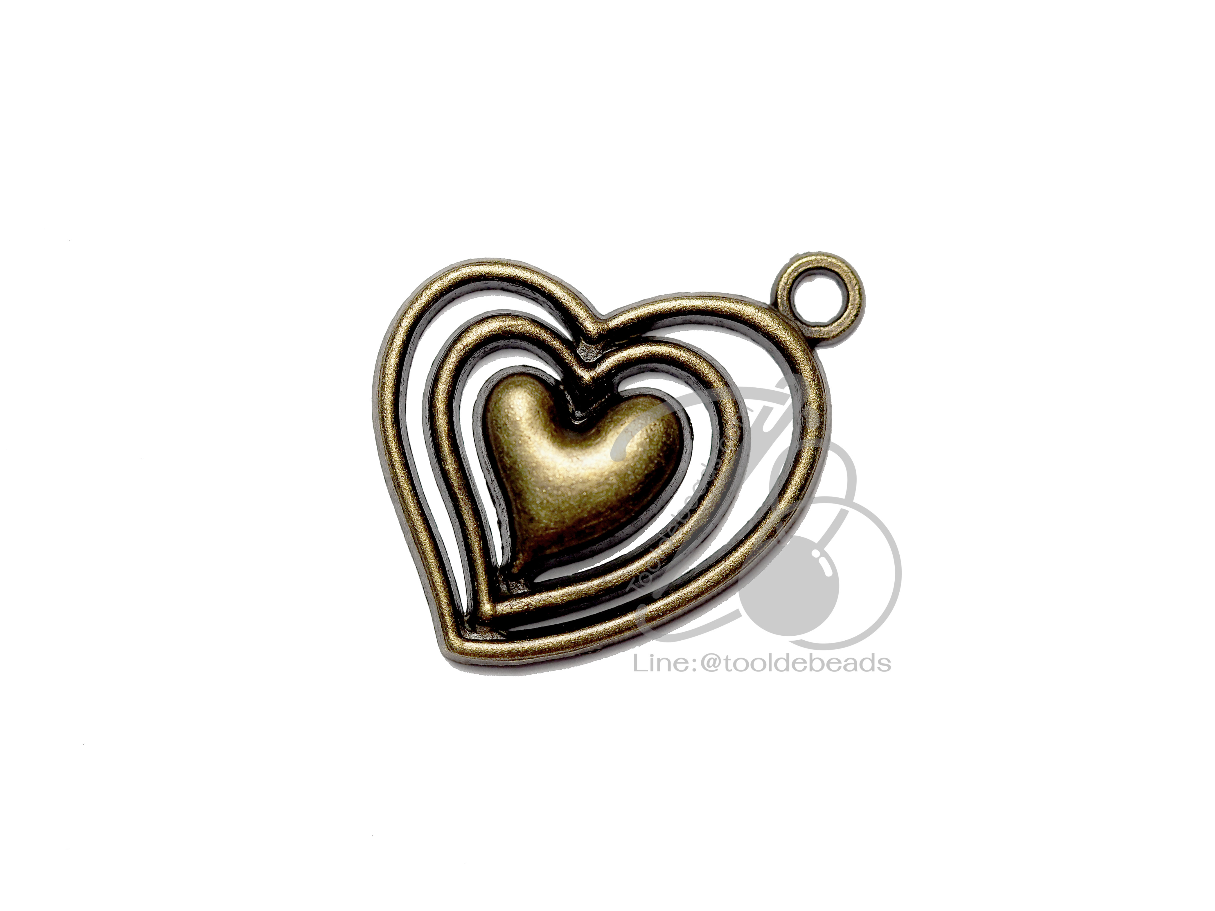 จี้เหล็ก 487 24*25มม. ลายหัวใจฉลุ สีสนิม (1 ชิ้น) SKU-06062