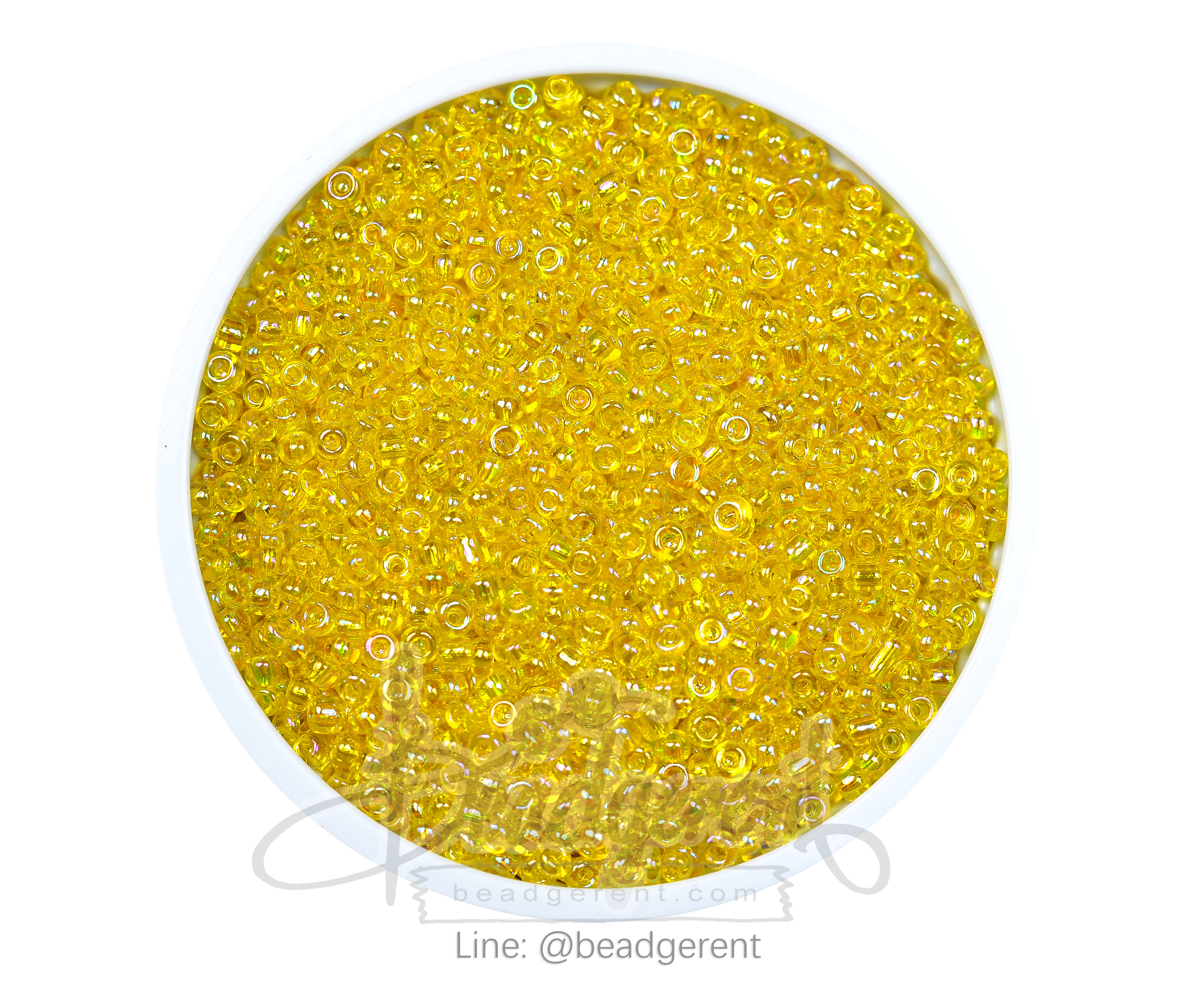 ลูกปัดเม็ดทราย 12/0 โทนรุ้ง สีเหลือง (15 กรัม) SKU-04152