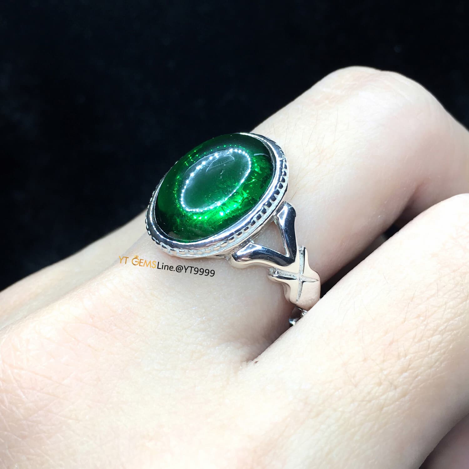 แหวนมรกต แหวนเงินแท้ พลอยมรกต (CZ) YTG-10336 YTGEMS