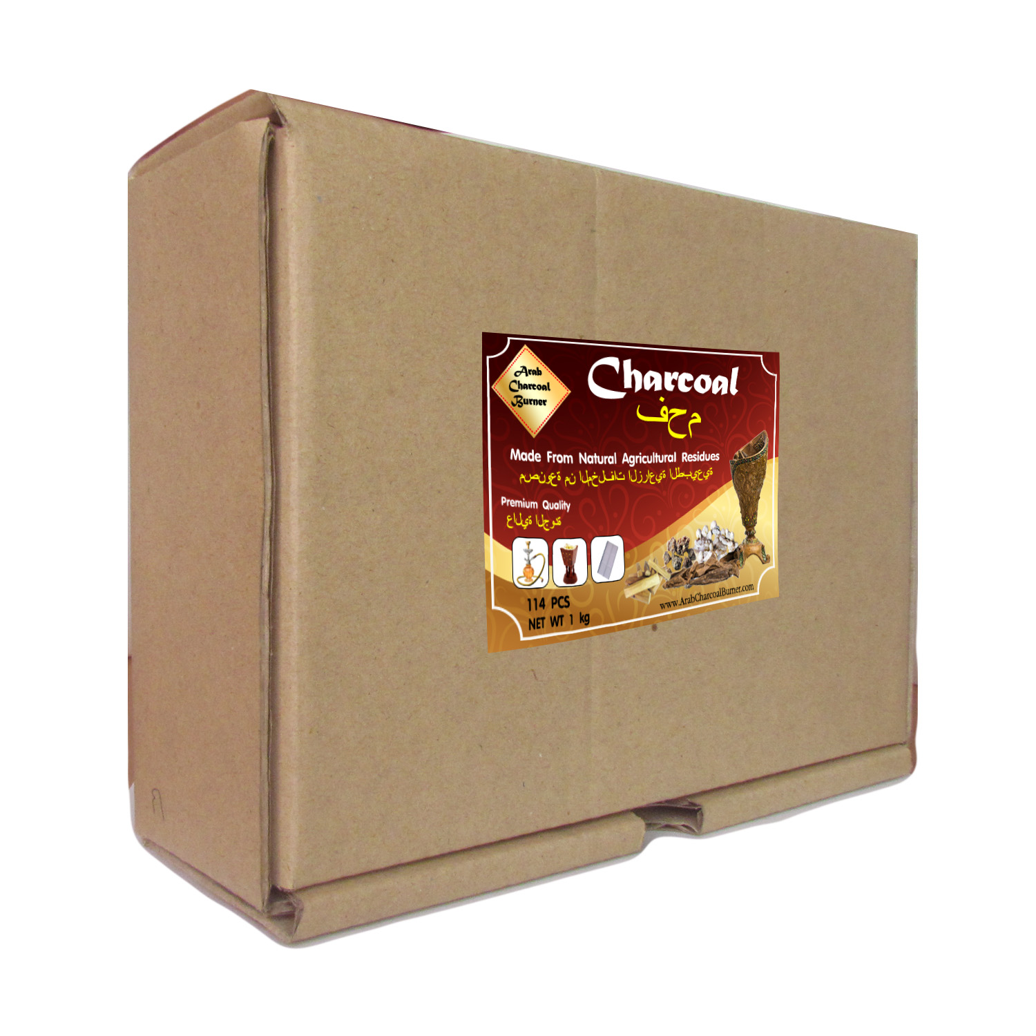 Arab Charcoal Burner ถ่าน ถ่านเผา ถ่านไม้ ถ่านพิเศษ ชาโคล สำหรับจุดไฟเผา ชิช่า บารากุ ทำจากธรรมชาติ 100% ไร้กลิ่น ไร้ควัน ไม่มีประกายไฟ ปลอดภัย ไร้สารเคมี จุดนานถึง 4-5 ชมต่อชิ้น - 1 กิโลกรัม