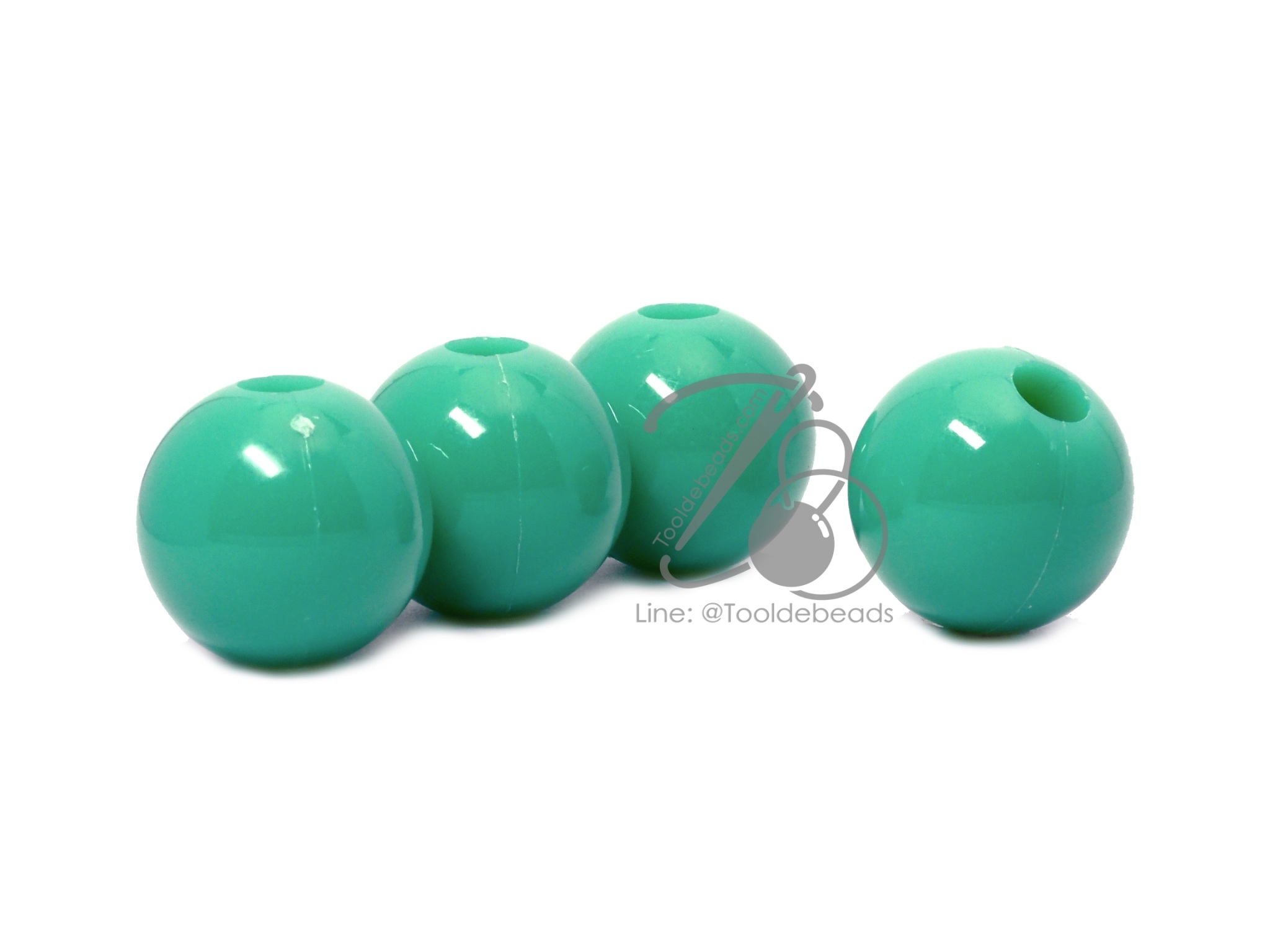 ลูกปัดลูกชิ้น 25มม. สีสด (50 ชิ้น) SKU-09186