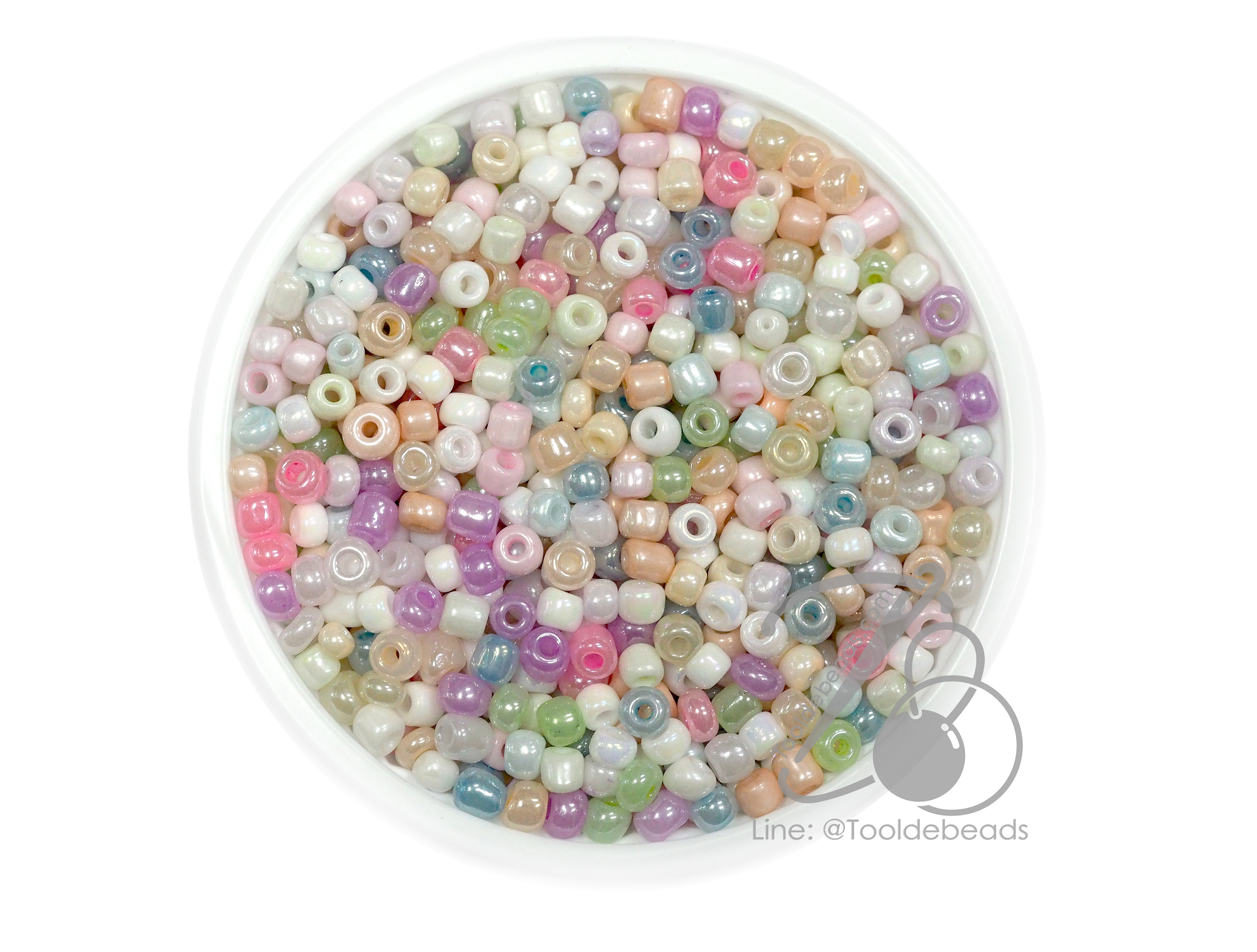 OK Brand ลูกปัดเม็ดทราย 8/0 โทนมุก คละสีแคนดี้ (450กรัม) SKU-14754