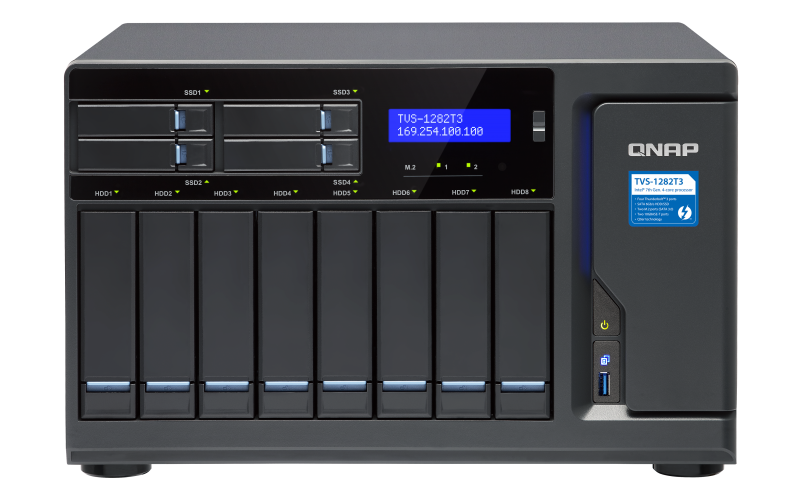 TVS-1282T3 Powerful Thunderbolt™ 3 NAS boosts media collaboration between Mac and Windows users