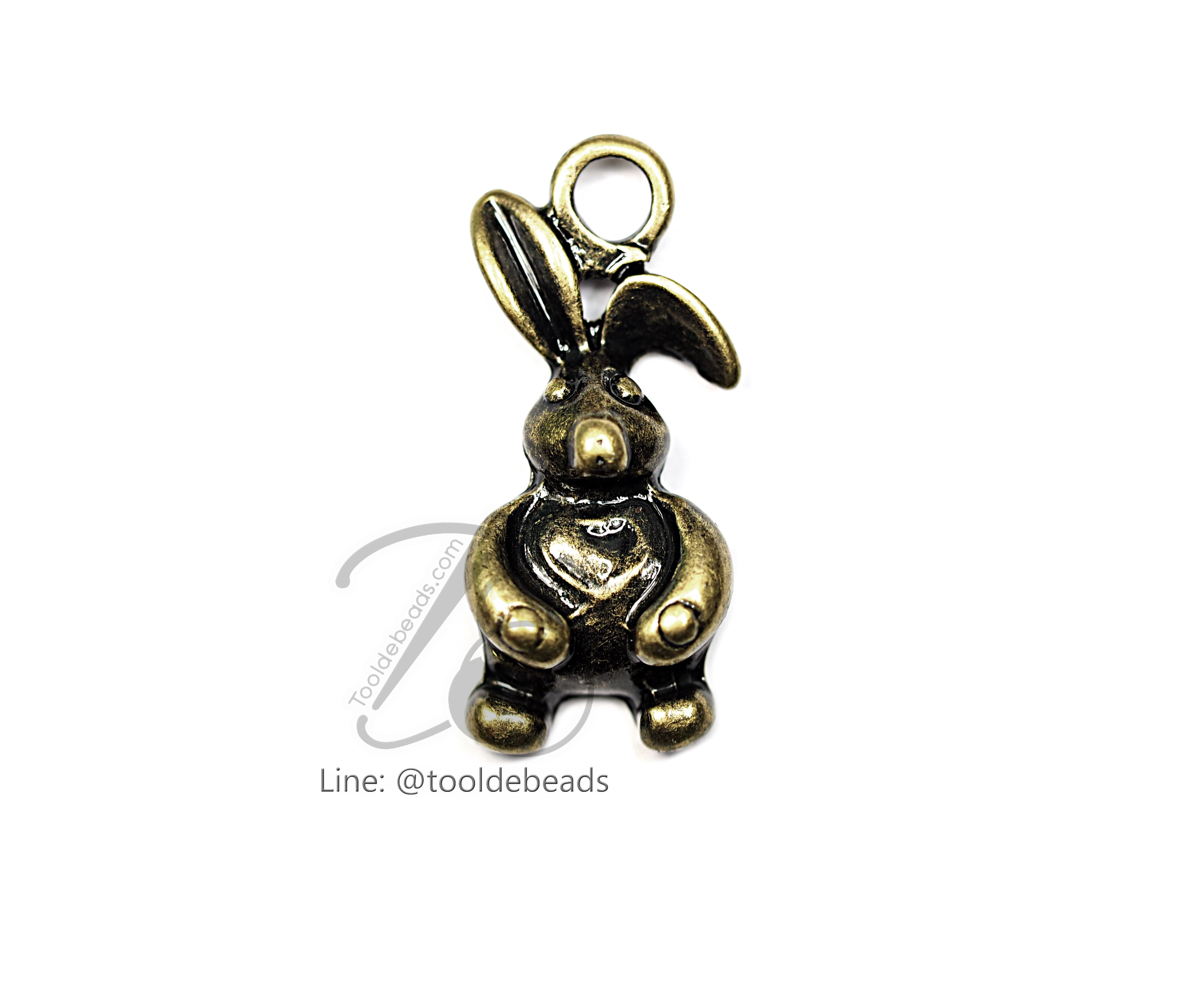 จี้เหล็ก 296 11*26มม. ลายกระต่ายอ้วน สีสนิม (1 ชิ้น) SKU-00763