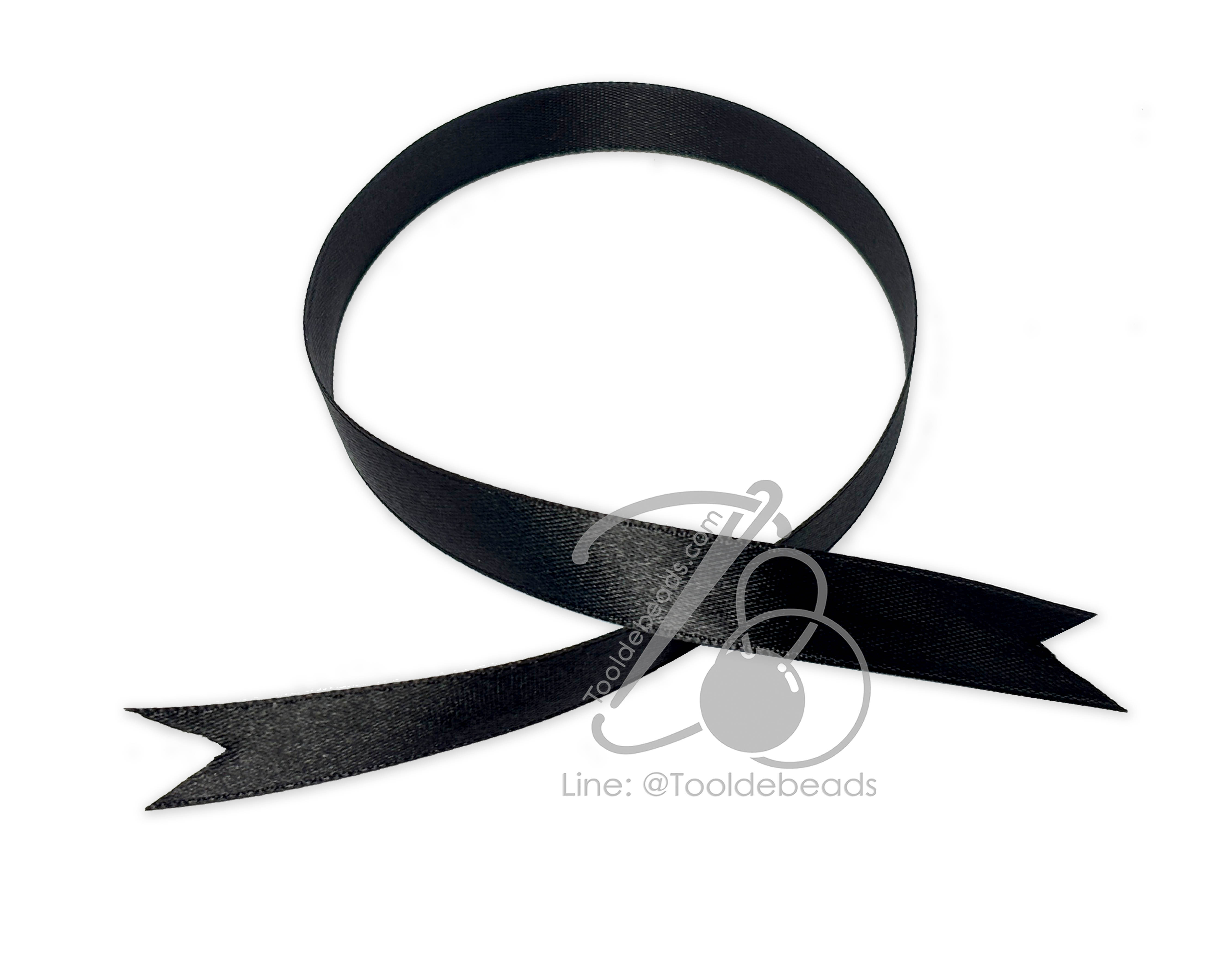 ริบบิ้น 13มม. ผ้าซาติน สีดำ (1 หลา) SKU-18524