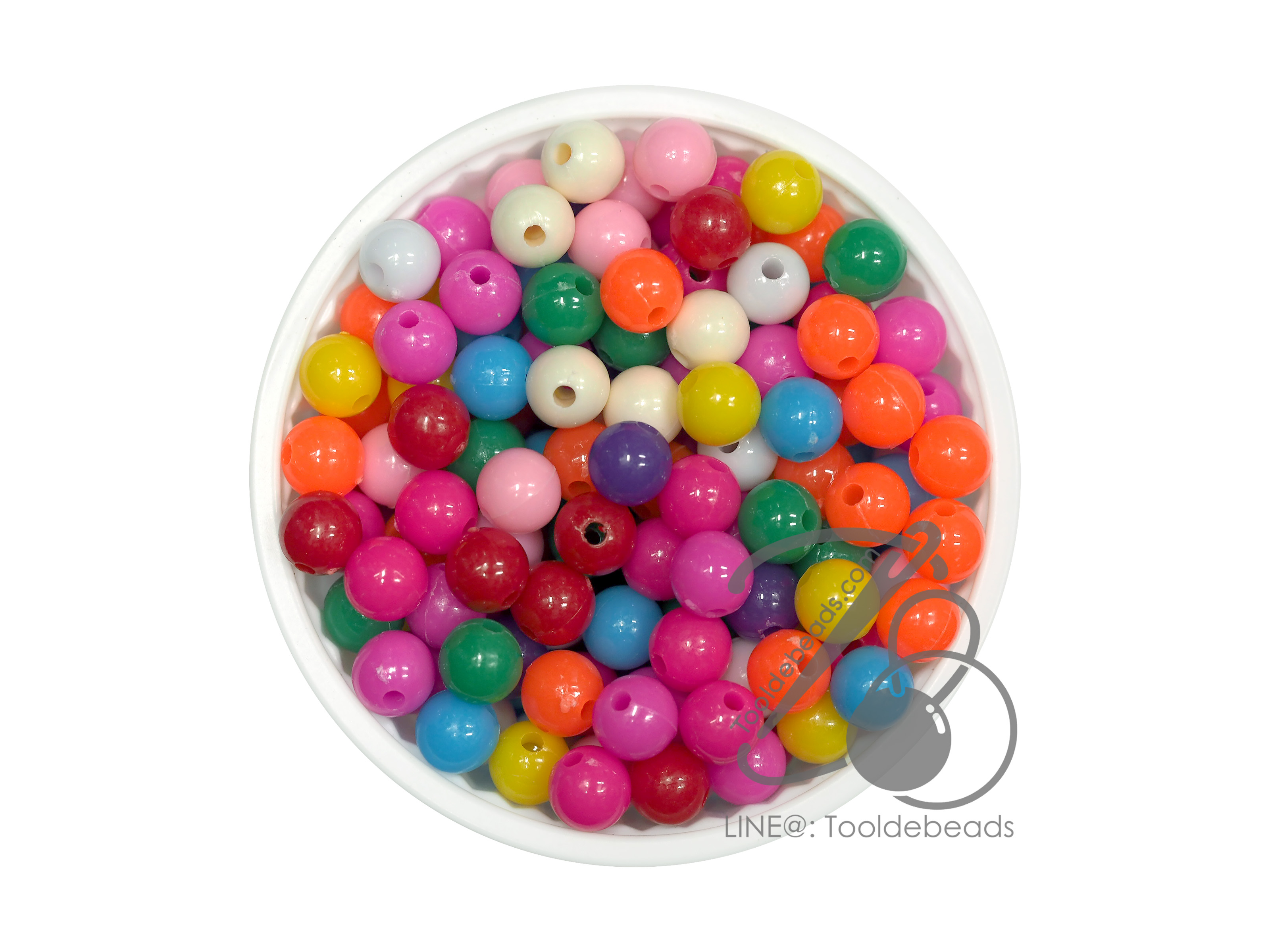 ลูกปัดกิโล ตราเสือ 6มม. สีผสม (15 กรัม) SKU-13711
