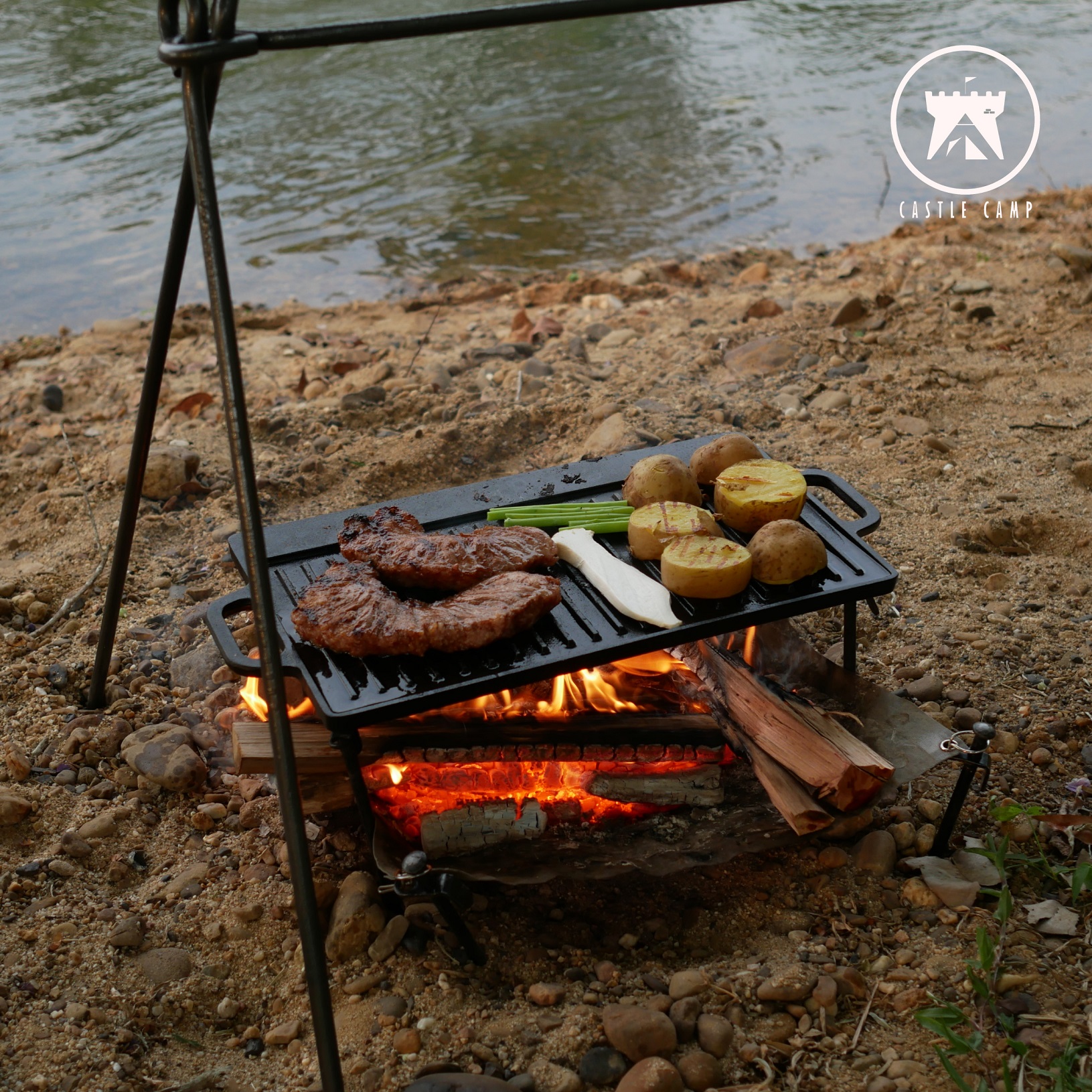 Cast Iron Grill and Griddle (50x23.5cm.) กระทะย่าง 2 หน้า