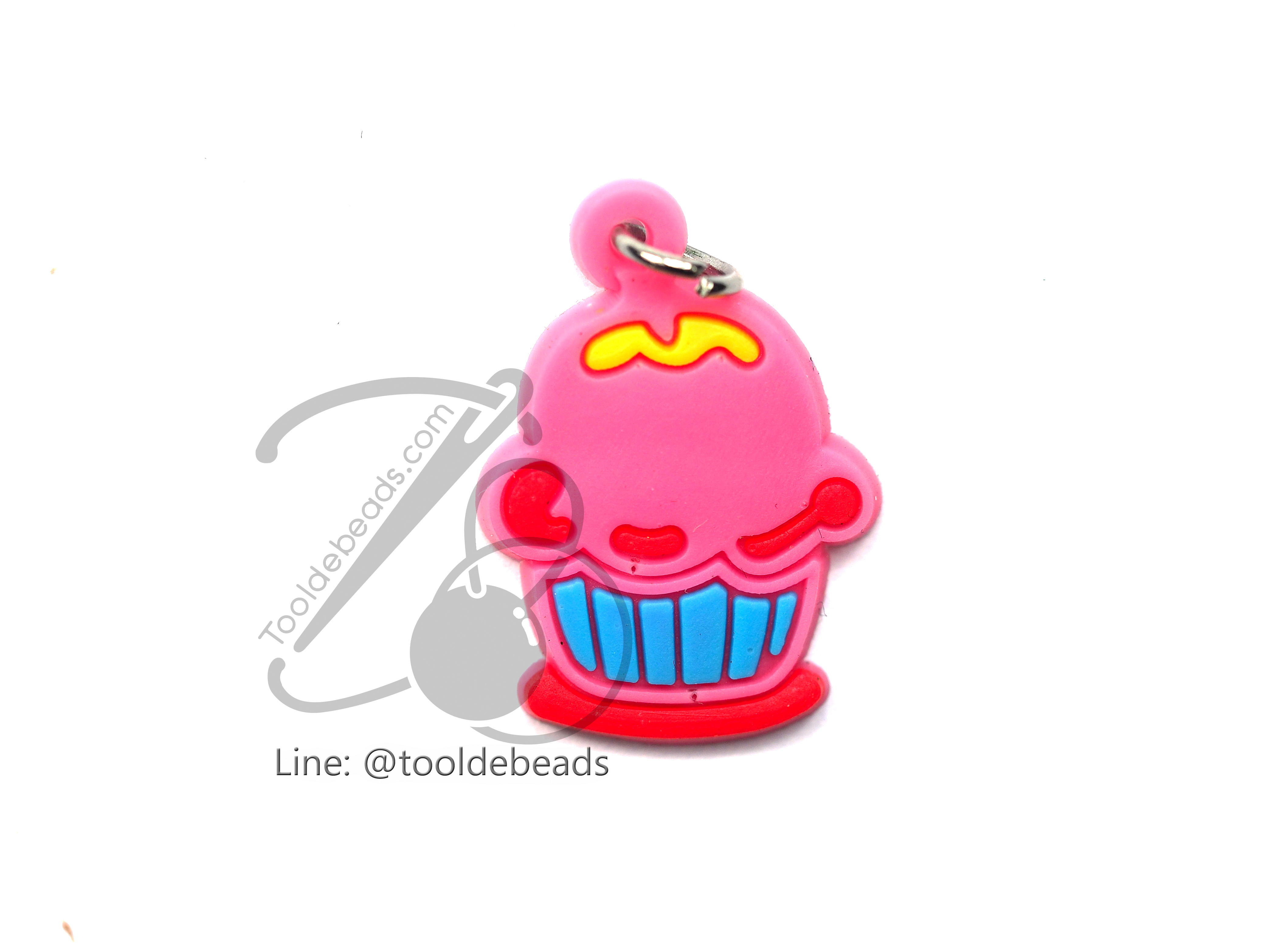จี้ยาง ลายคัพเค้ก (1 ชิ้น) SKU-01278