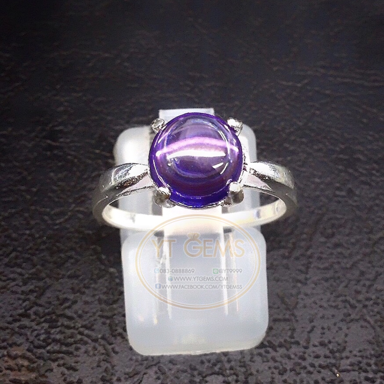 แหวนอเมทิสต์ แหวนเงินแท้92.5% พลอยอเมทิสต์(cz) YTG-5185 YTGEMS