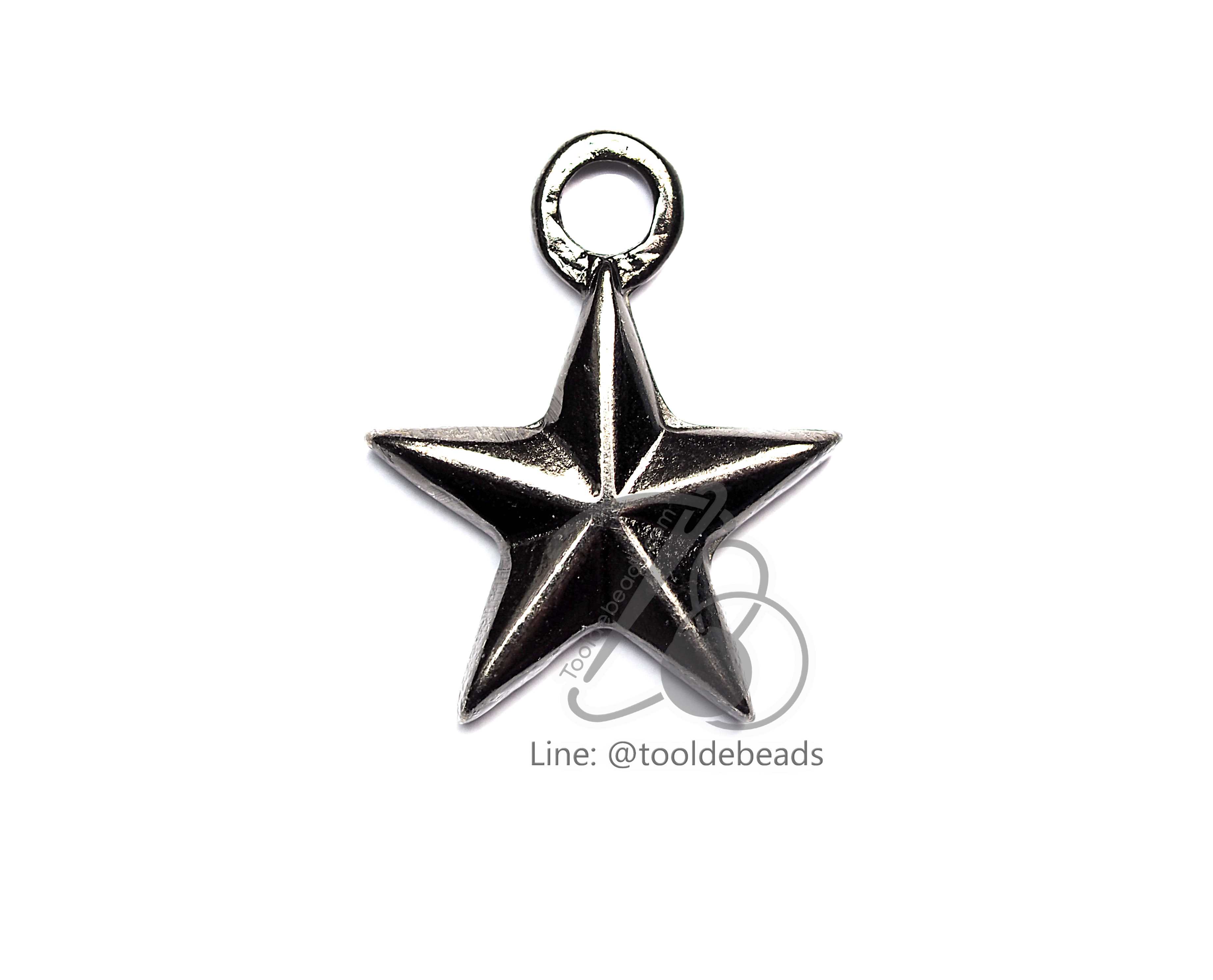 จี้เหล็ก 365 18มม. ลายดาว สีรมดำ (1 ชิ้น) SKU-00849