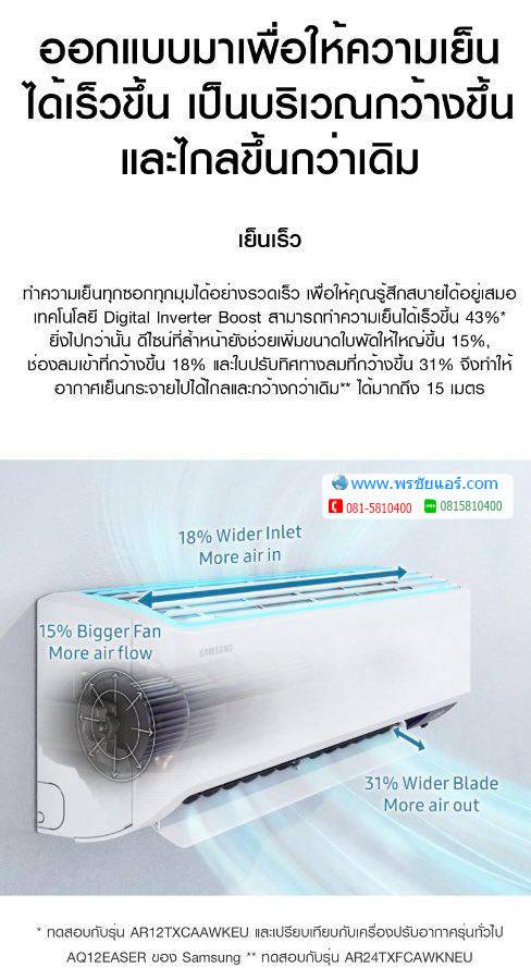 แอร์Samsung AR15TYHYB รุ่น S-Inverter Eco