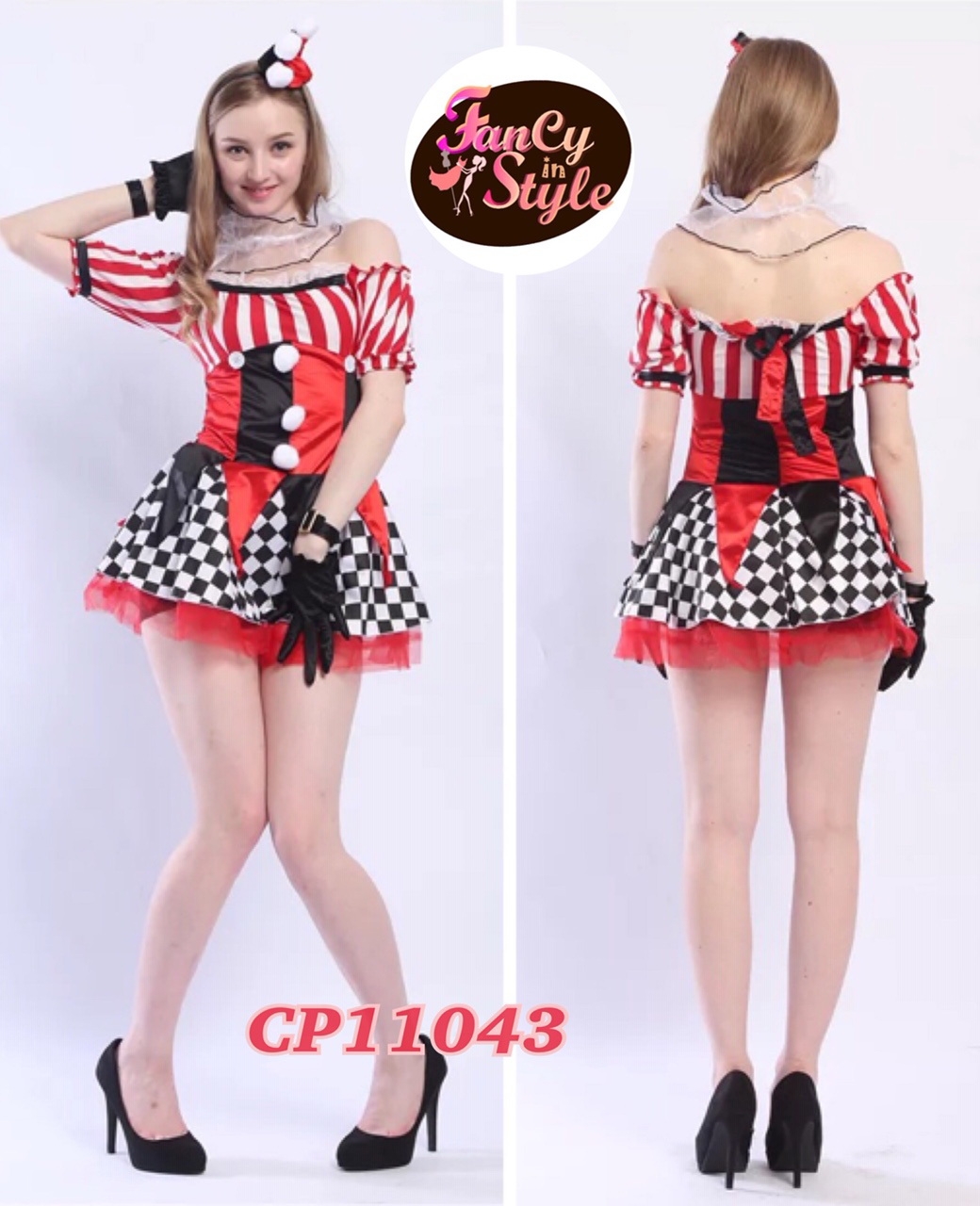Fairy tale/Disney /Cartoon/Game costume/Clown Costume/ชุดแฟนซีตัวตลกโบโซ่ผู้หญิง