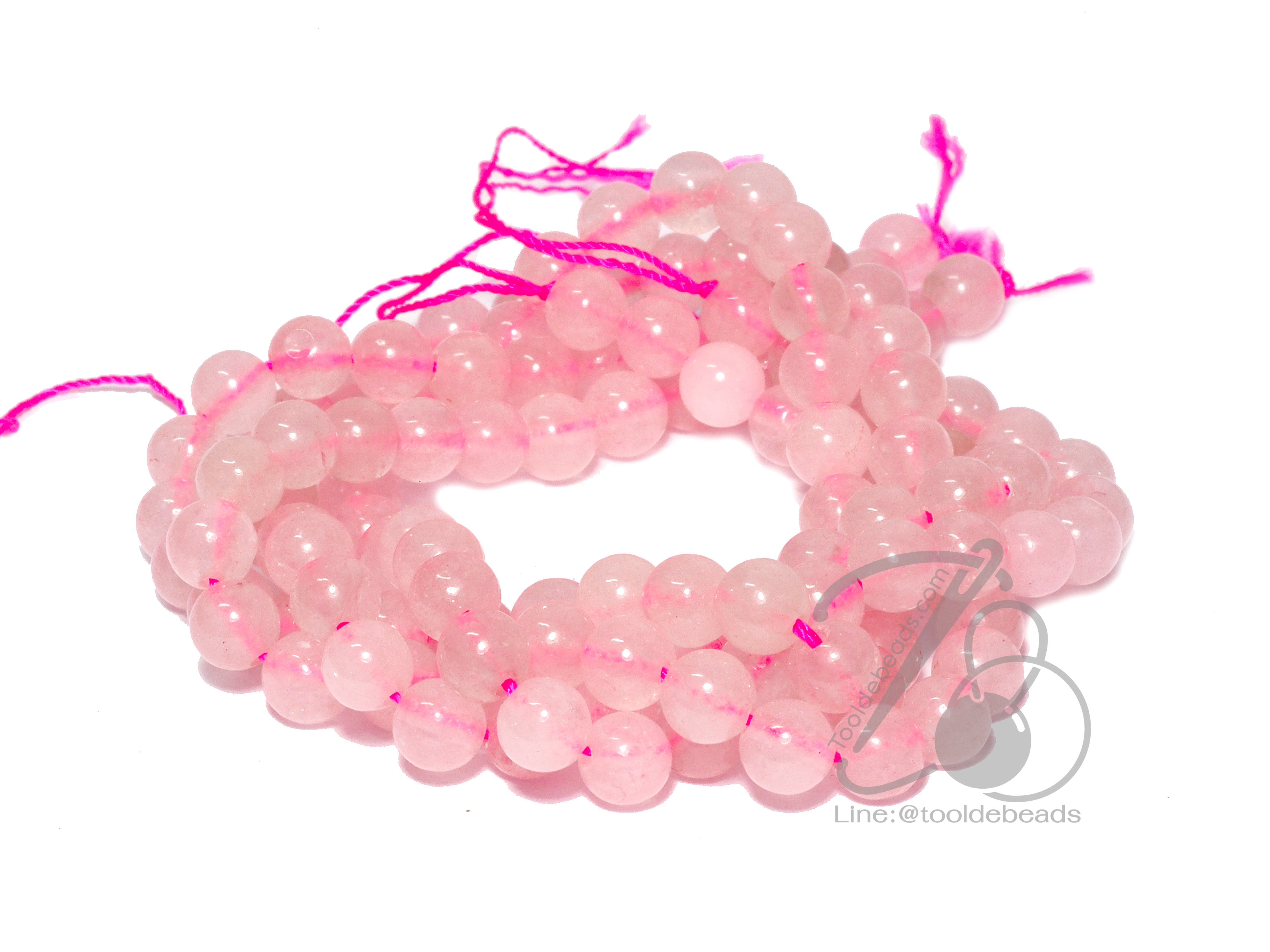 หิน Rose Quartz 6มม. (60 เม็ด) SKU-01273