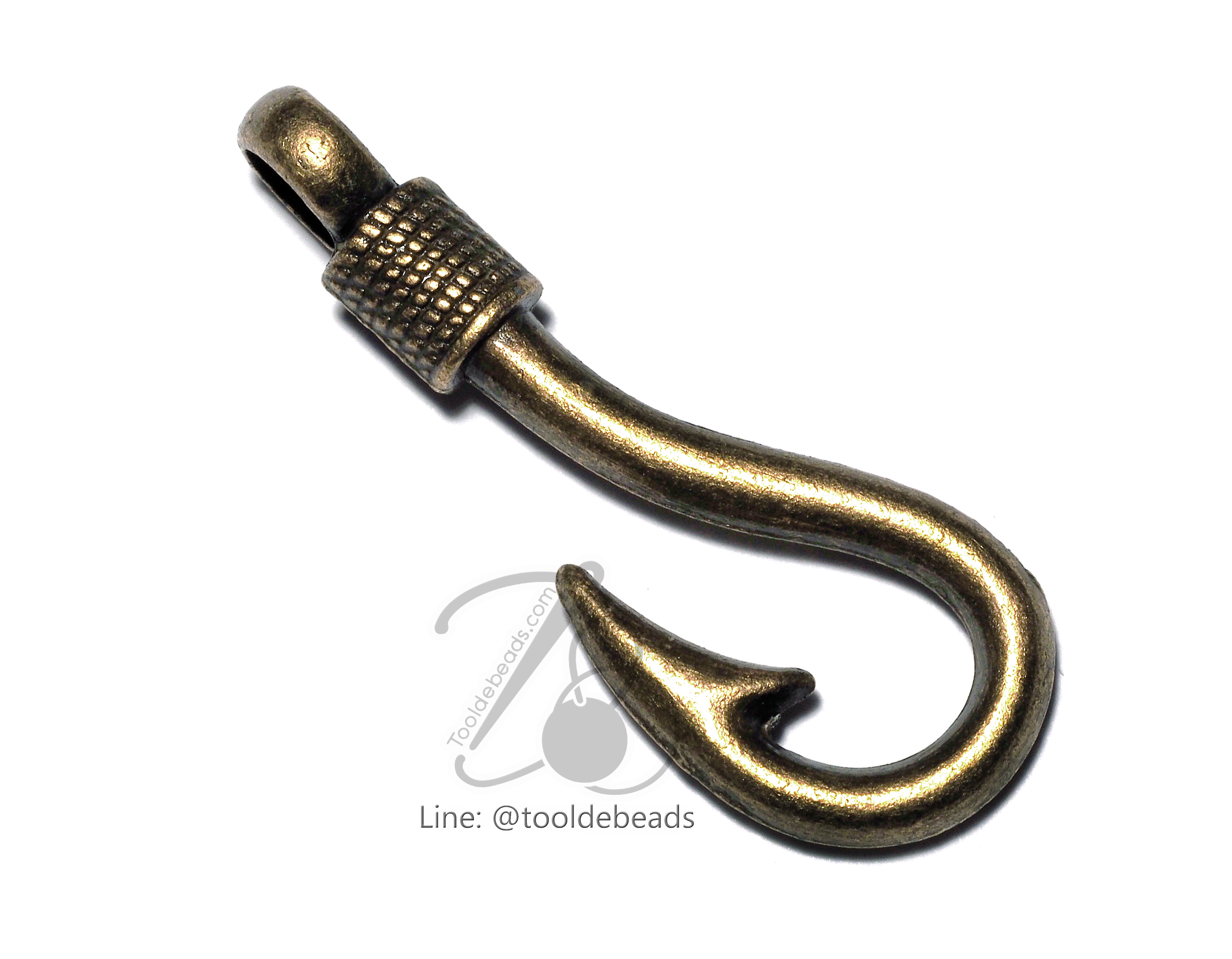 จี้เหล็ก 370 14*37มม. ลายตะขอเบ็ด สีสนิม (1 ชิ้น) SKU-00862