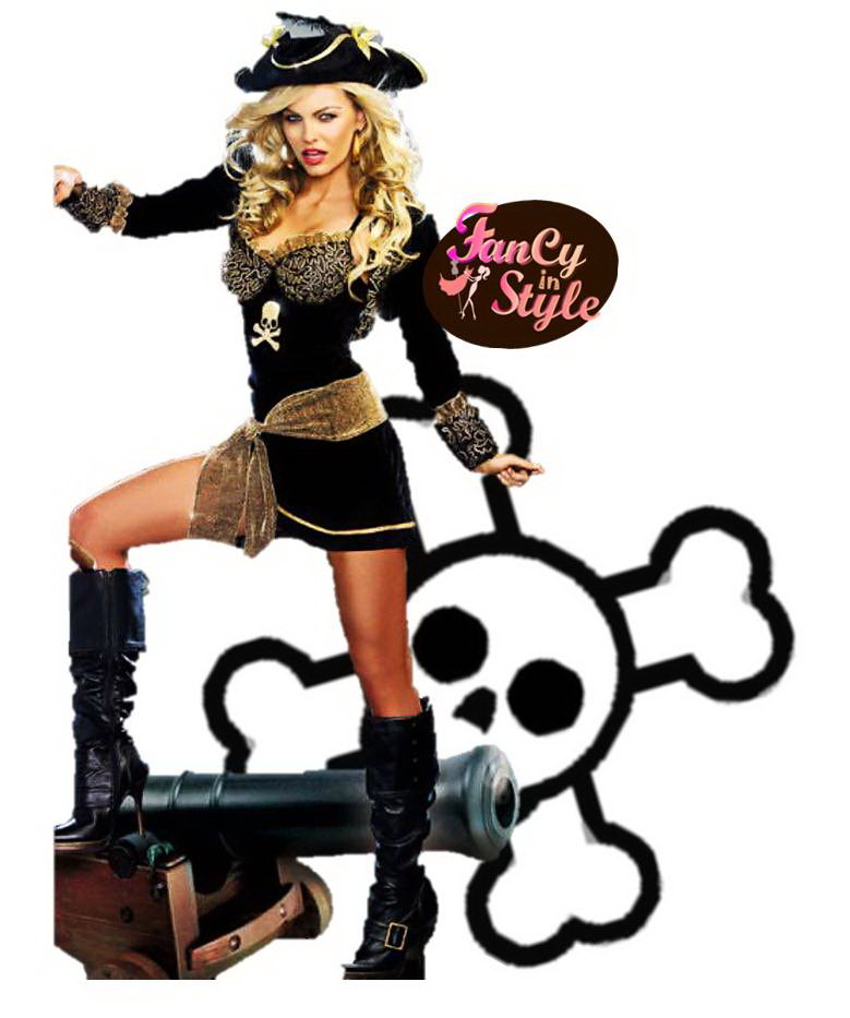 Black Beauty Pirate Costume/ชุดโจรสลัดสาวสีดำ-น้ำตาล