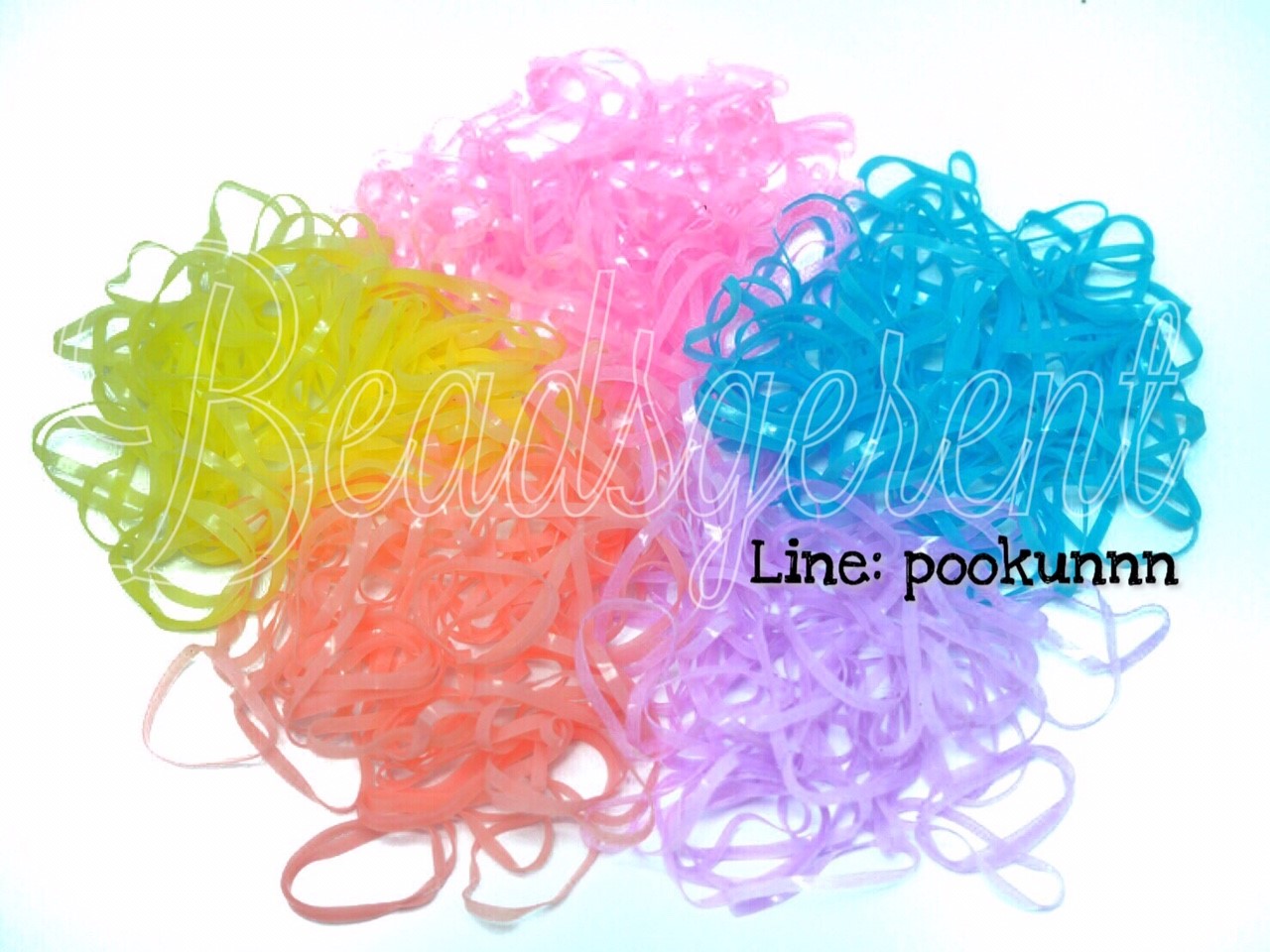หนังยางรัดผม สีผสม 06 เส้นกลาง (1 กิโลกรัม) SKU-05325