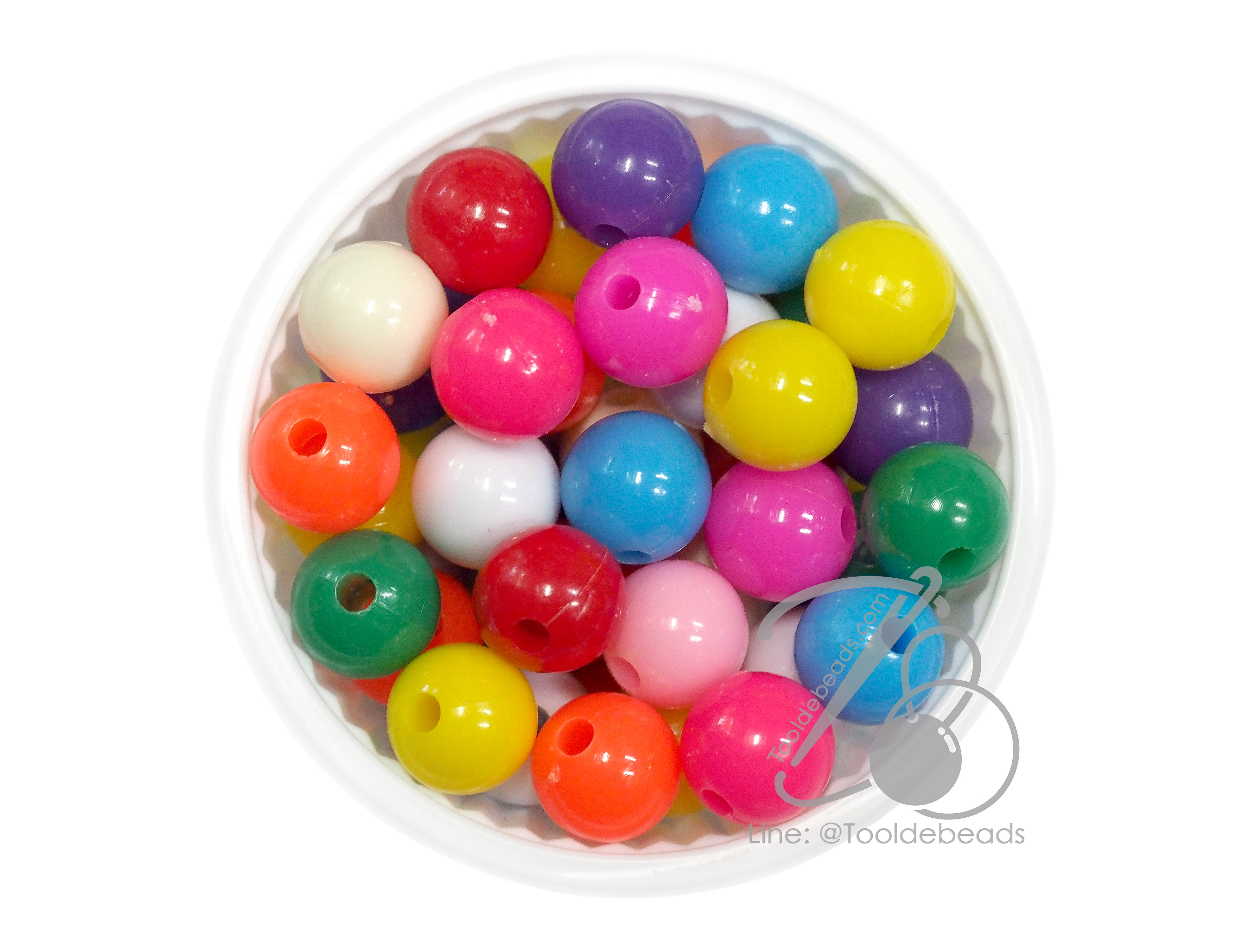 ลูกปัดกิโล ตราเสือ 10มม. สีผสม (15กรัม) SKU-14974