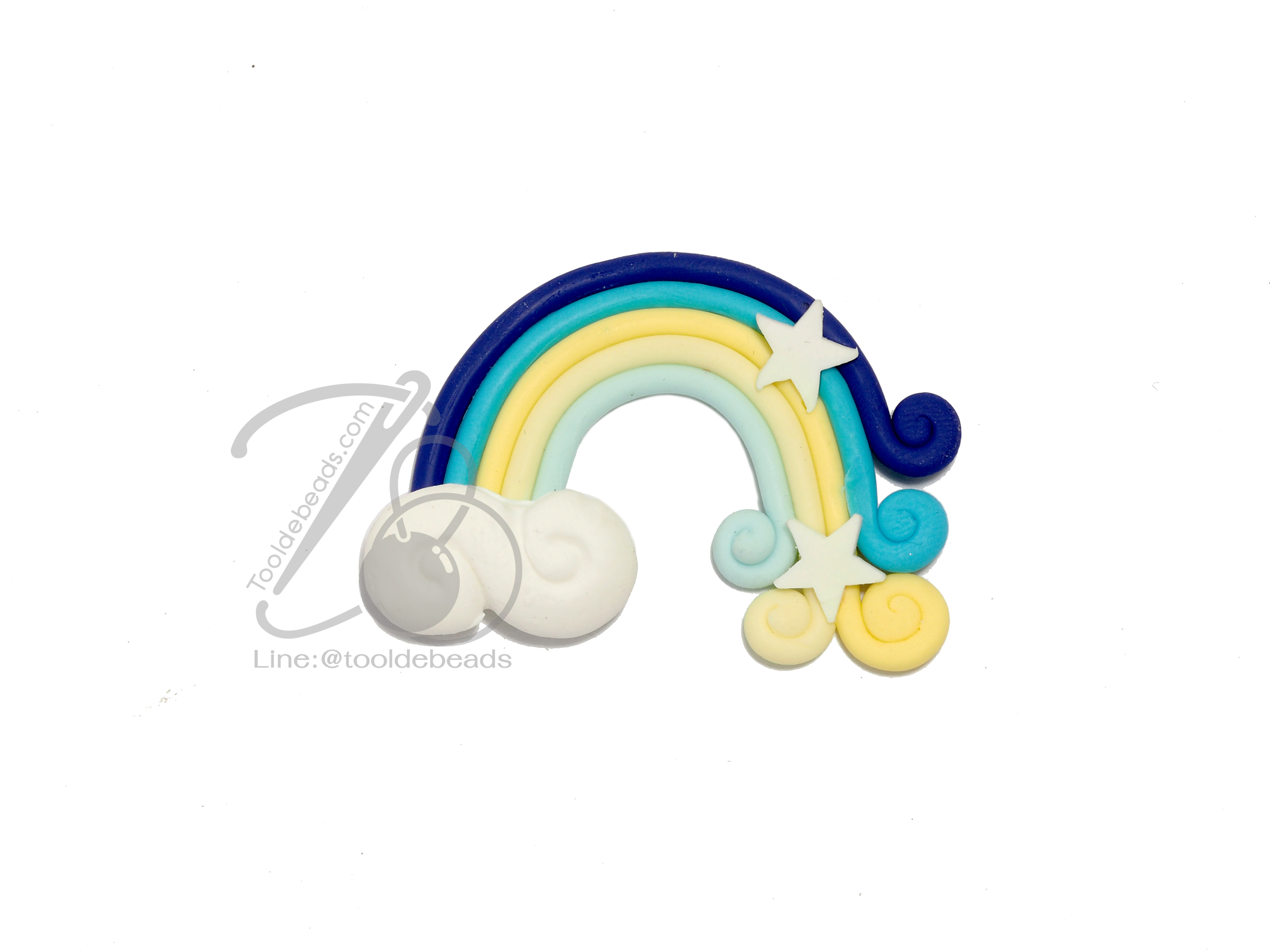 ดินปั้น 07 30*42มม. ลายสายรุ้ง (1 ชิ้น) SKU-06500