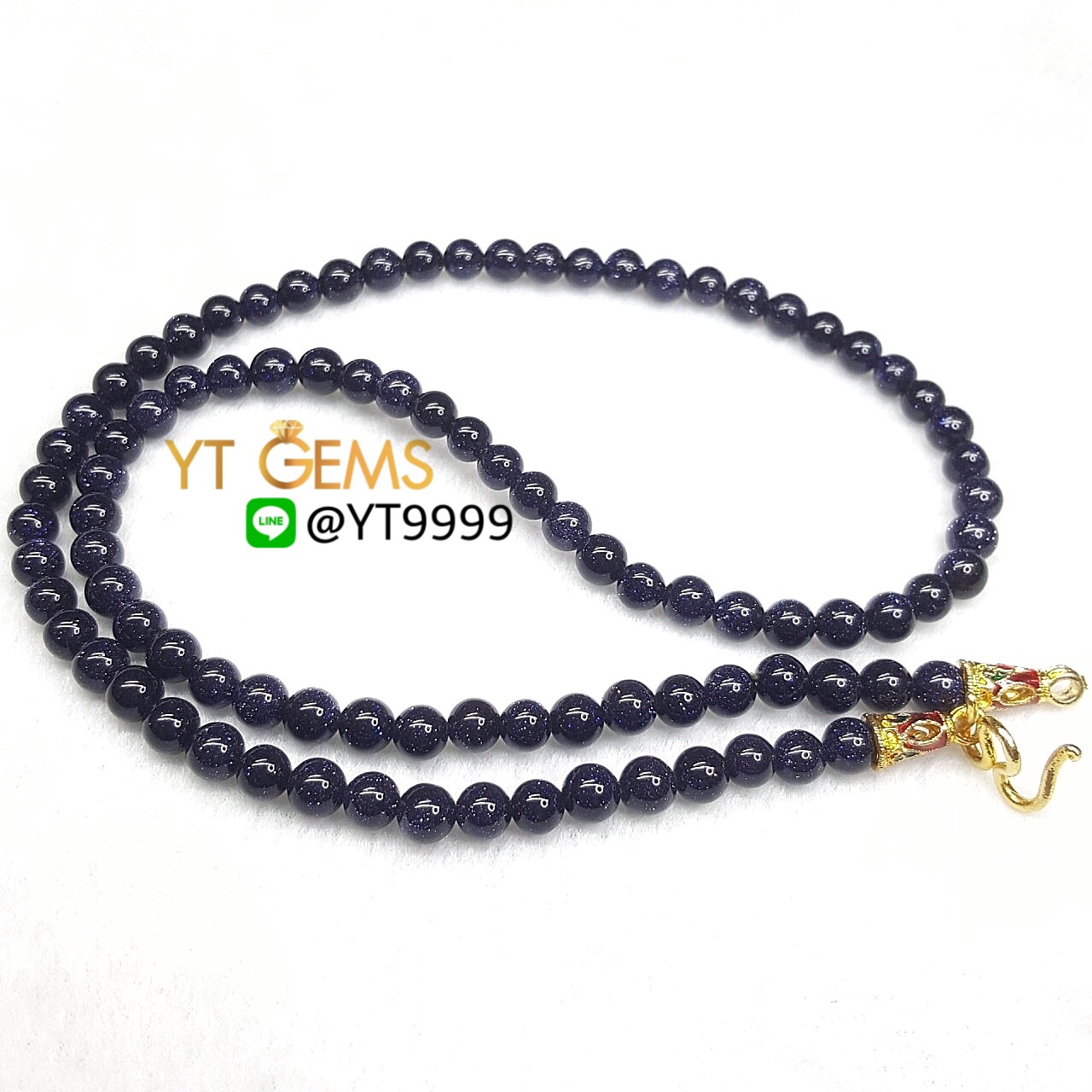 สร้อยคอหินมงคล ทรายเงินแท้ ยาว 52 เซนติเมตร ขนาด 6 มิลลิเมตร YTG-7167 YTGEMS