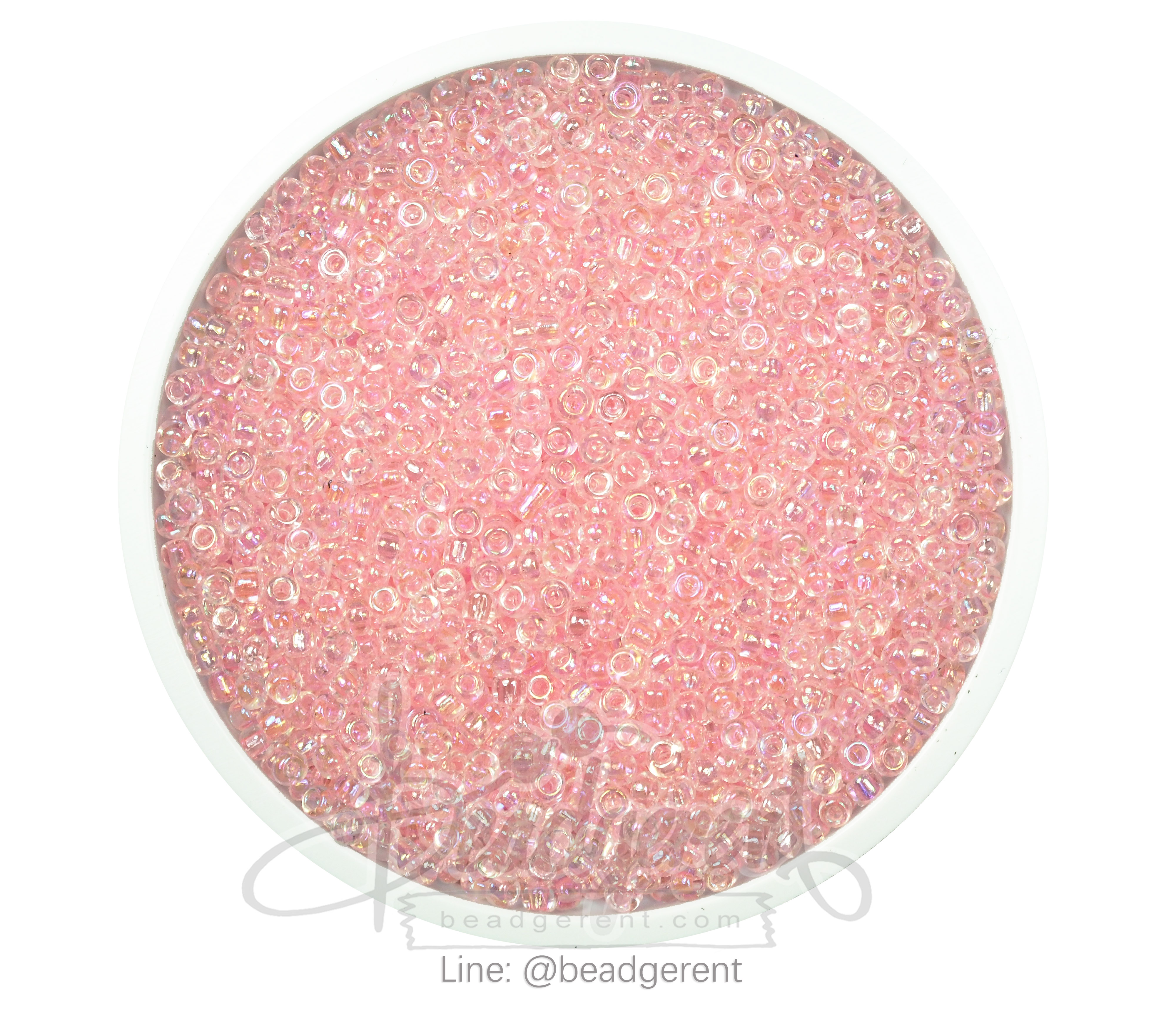 ลูกปัดเม็ดทราย 12/0 โทนรุ้ง สีโอรส (15 กรัม) SKU-04158