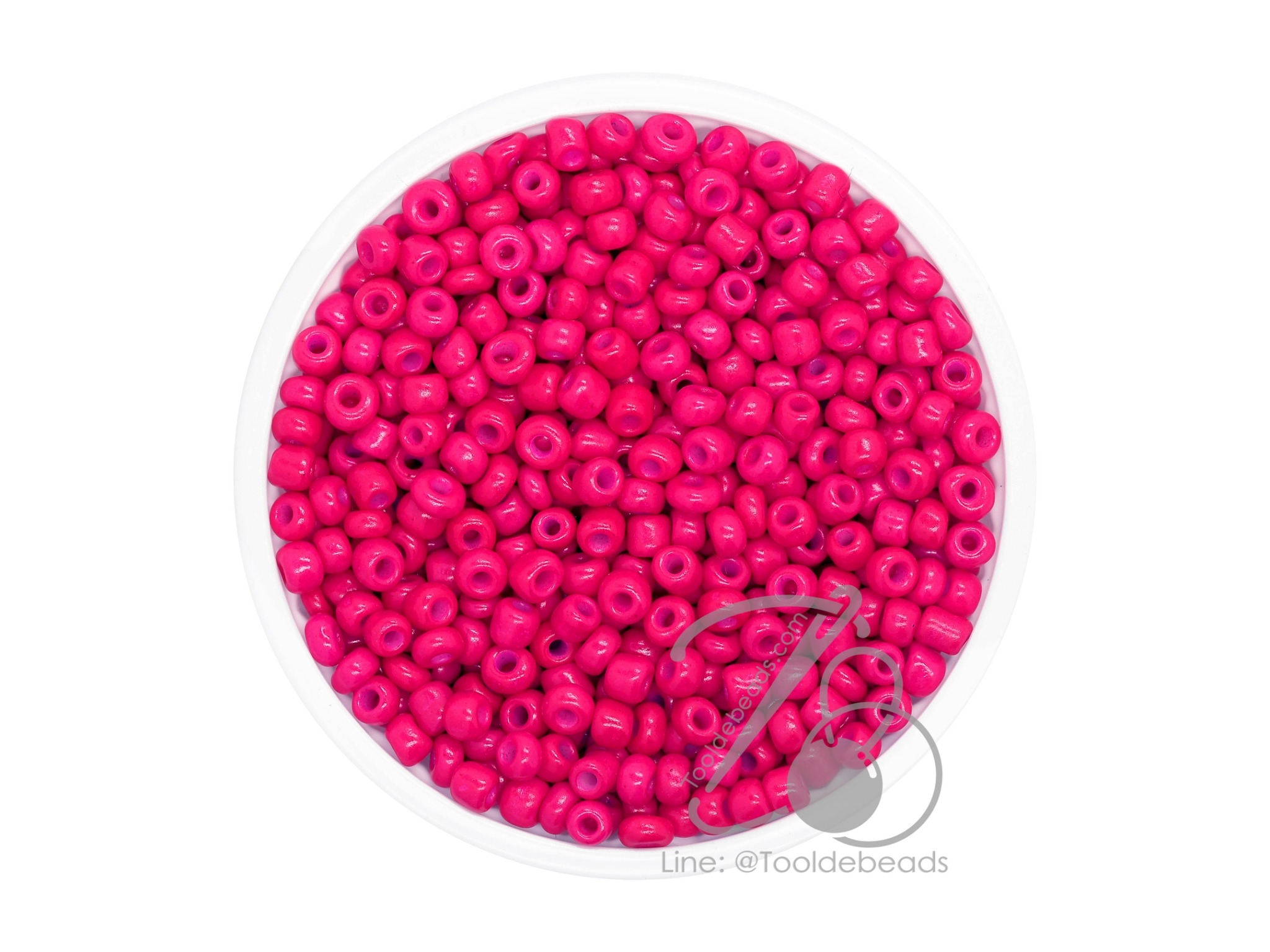 OK Brand ลูกปัดเม็ดทราย 8/0 โทนด้าน สีบานเย็นเข้ม (100 กรัม) SKU-08923