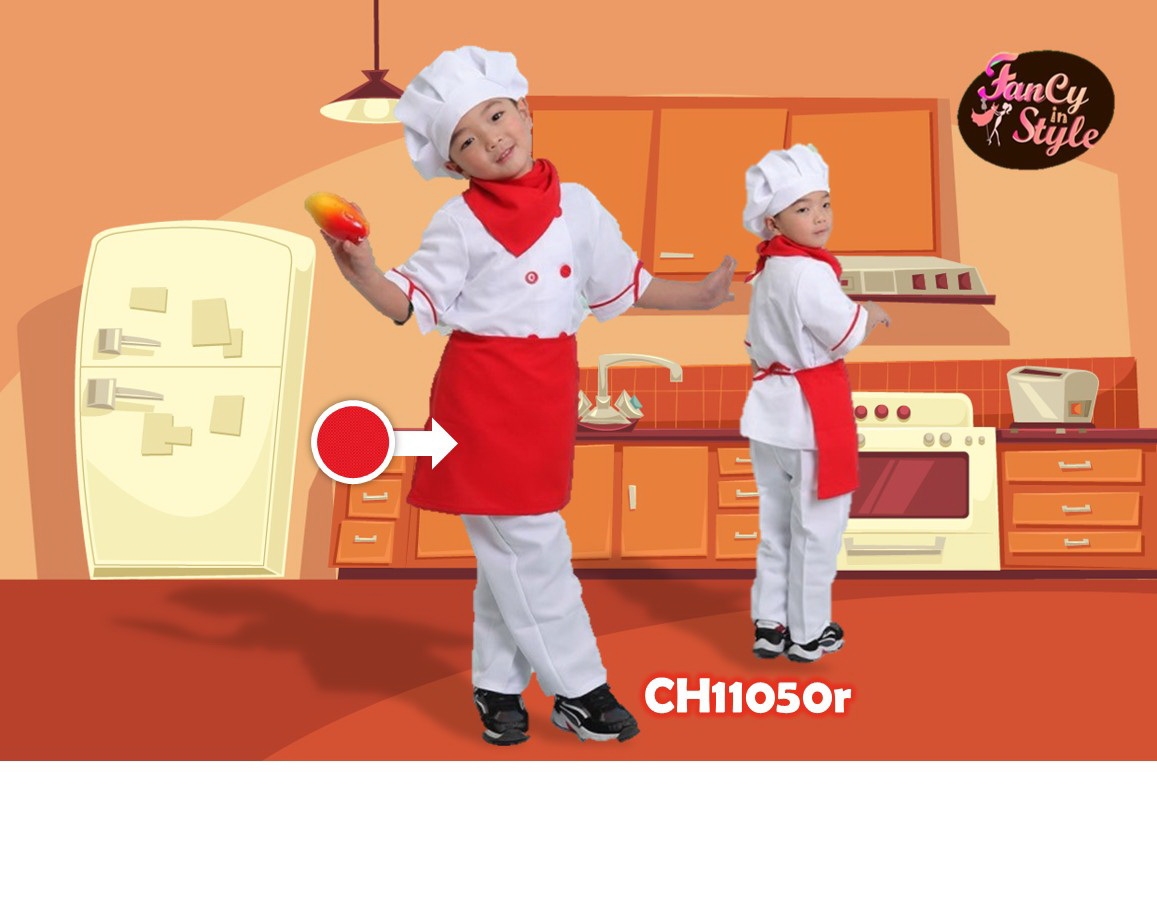 Chef Costume/ชุดแฟนซีพ่อครัว/แม่ครัว/Children Costume/ชุดแฟนซีสำหรับคุณหนู