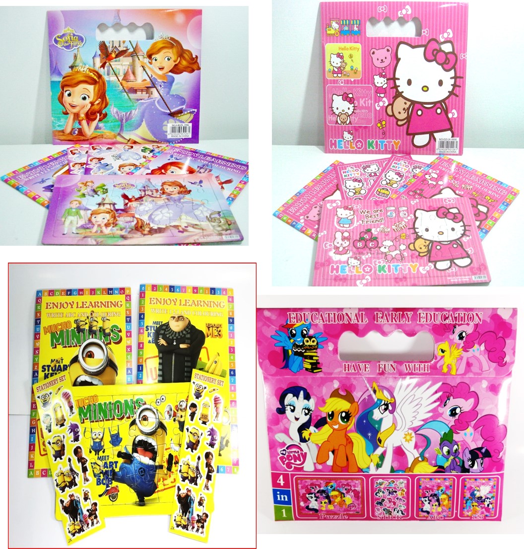 สมุดชุดระบายสีพร้อมส่งตามรูปภาพสวยงามจิ๊กซอว์ สติ๊กเกอร์