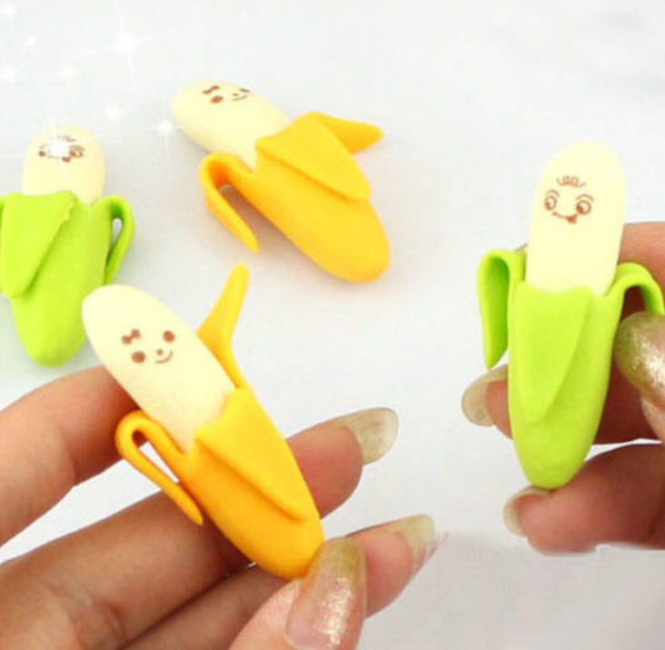 ยางลบ สไตล์กล้วยน่ารัก ชุด 4 ชิ้น