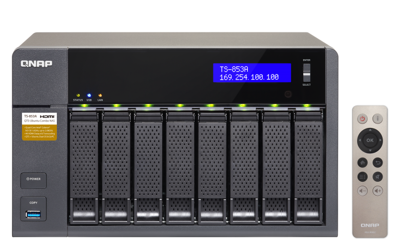 TS-853A-8G QTS-Linux Combo NAS: a well-rounded private cloud solution centralizing storage and IoT applications