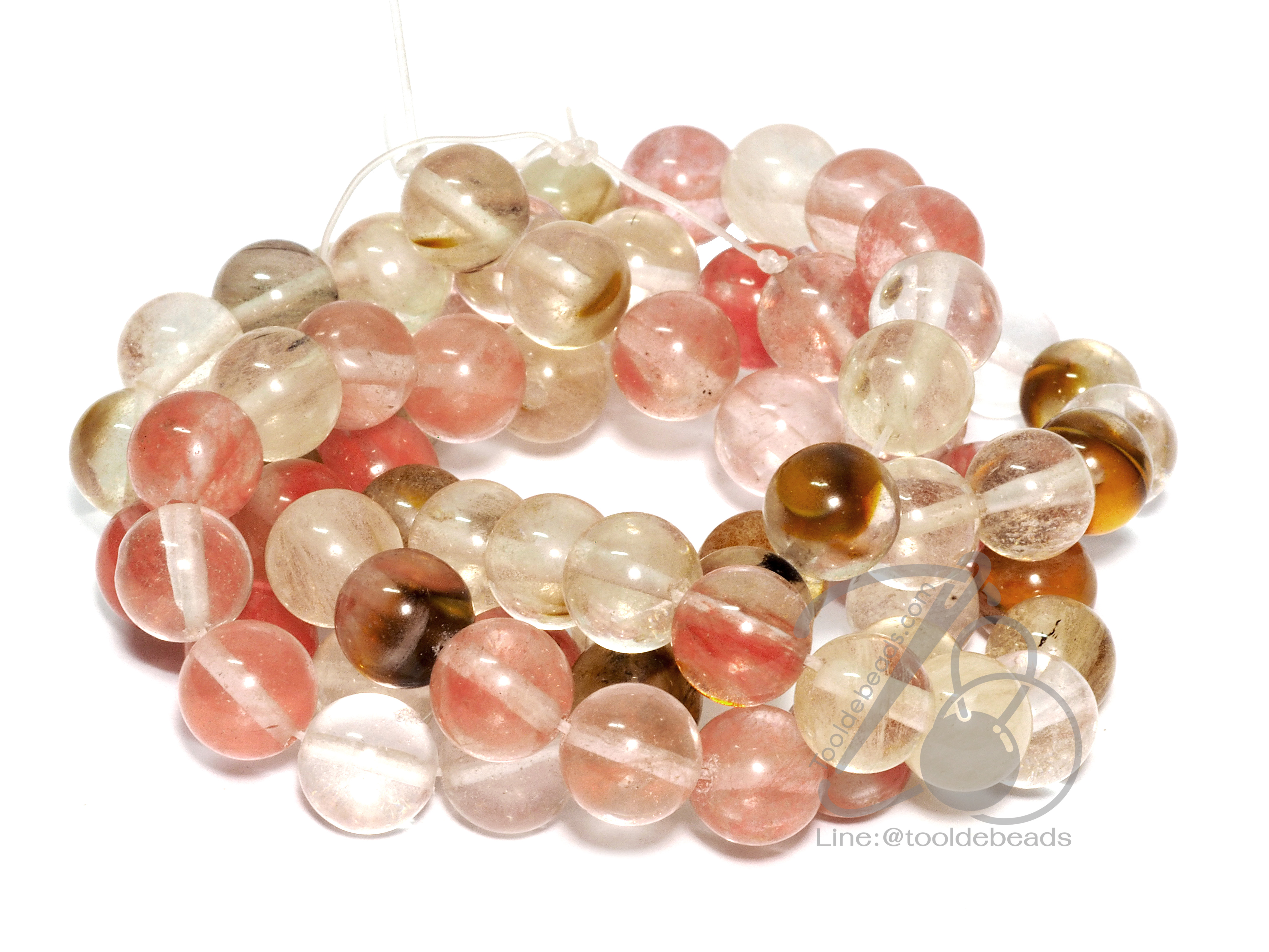 หิน Fire Cherry Quartz 10มม. (38 เม็ด) SKU-01030