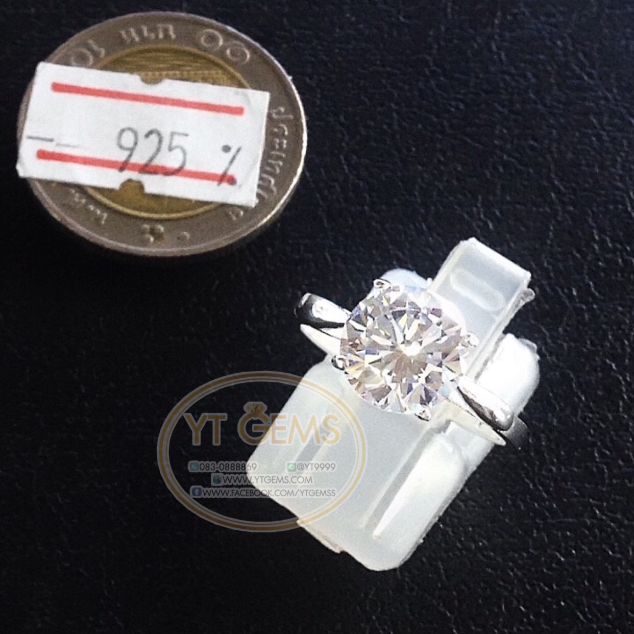 แหวนเพชร แหวนเงินแท้92.5% เพชรSwiss YTG-6404 YTGEMS