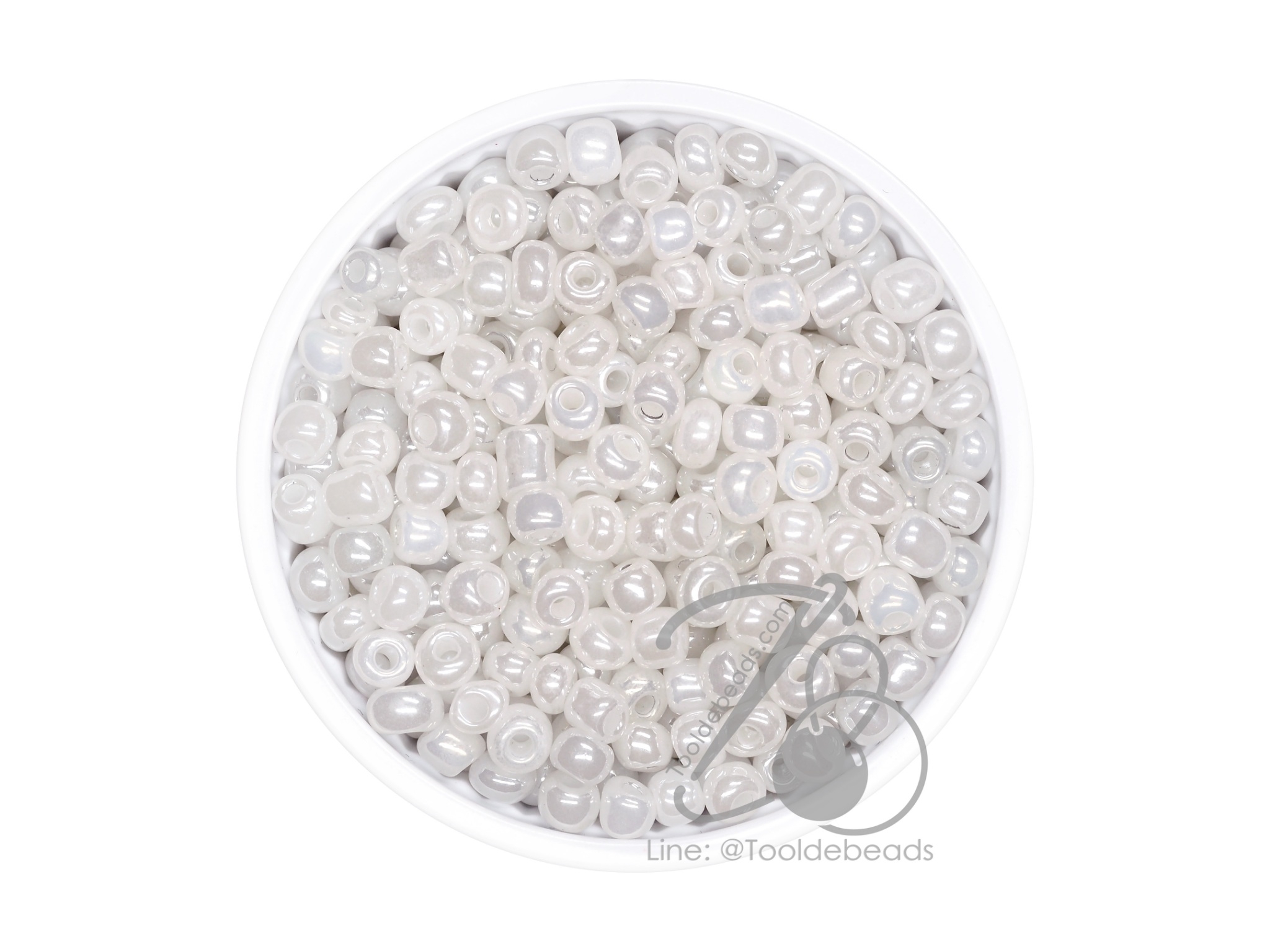 OK Brand ลูกปัดเม็ดทราย 6/0 โทนมุก สีขาว (450 กรัม) SKU-08837