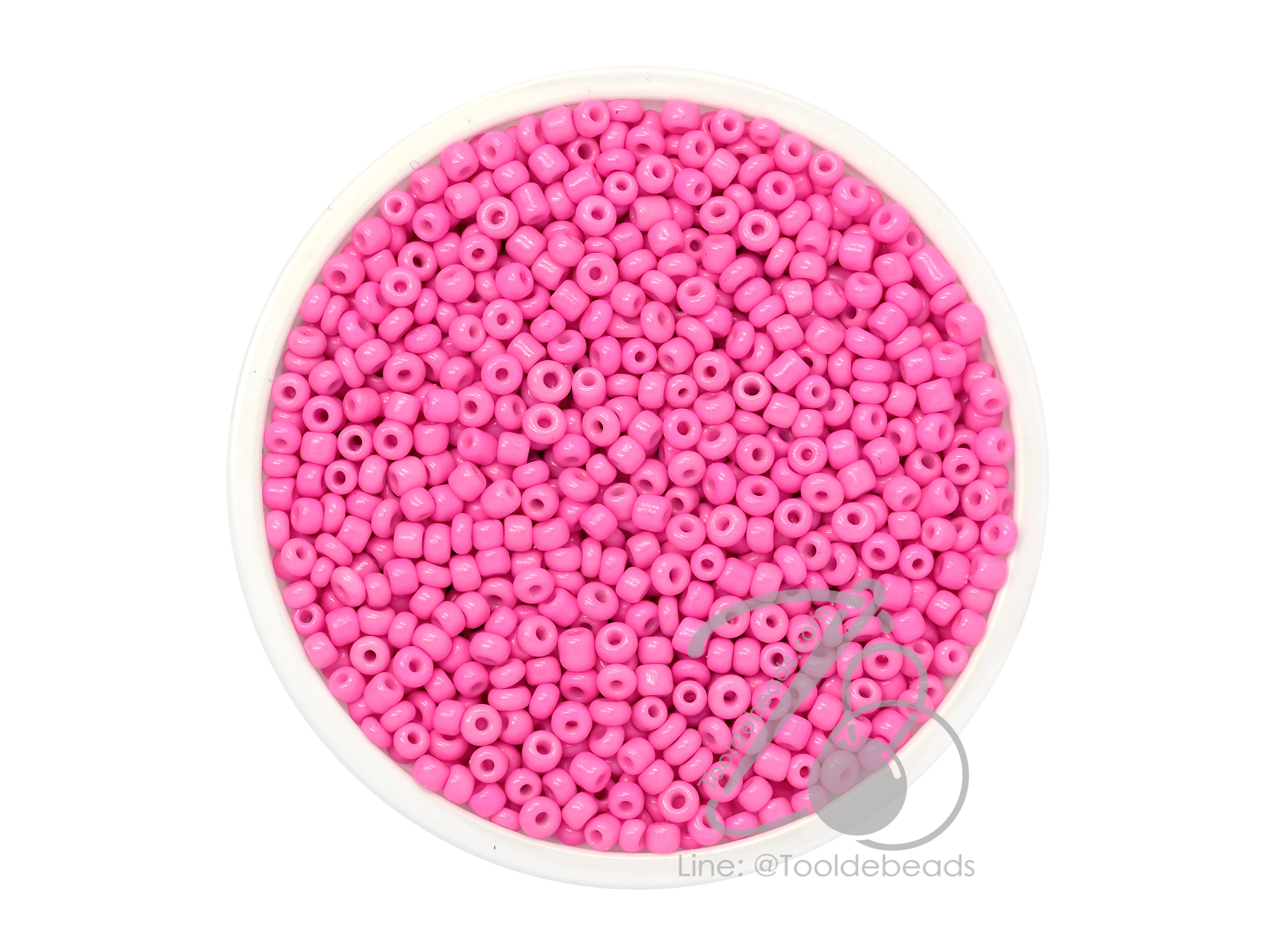 OK Brand ลูกปัดเม็ดทราย 12/0 โทนด้าน สีชมพูหวาน (450 กรัม) SKU-08382