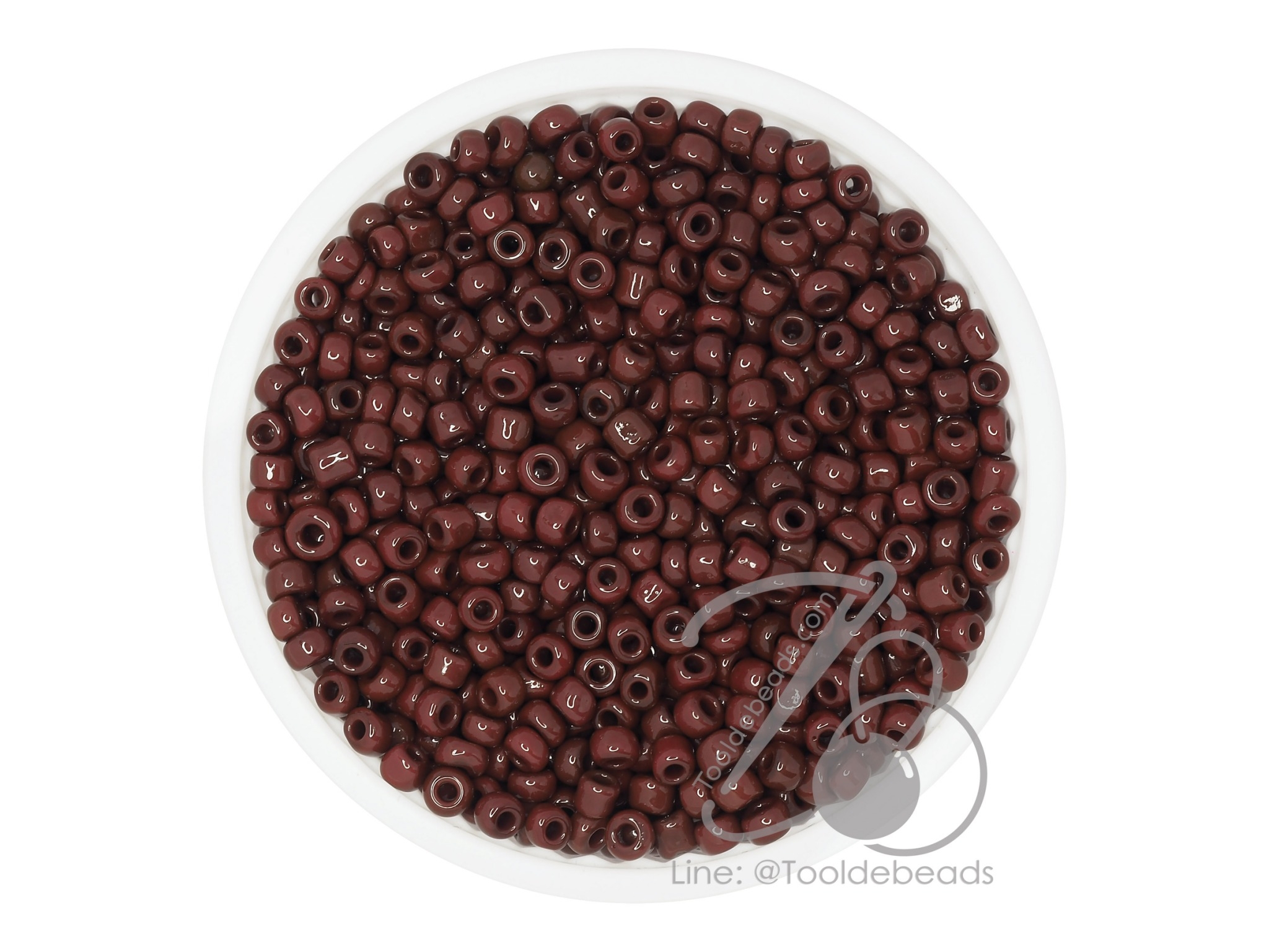 ลูกปัดเม็ดทราย 8/0 โทนด้าน สีน้ำตาล (100 กรัม) SKU-08803